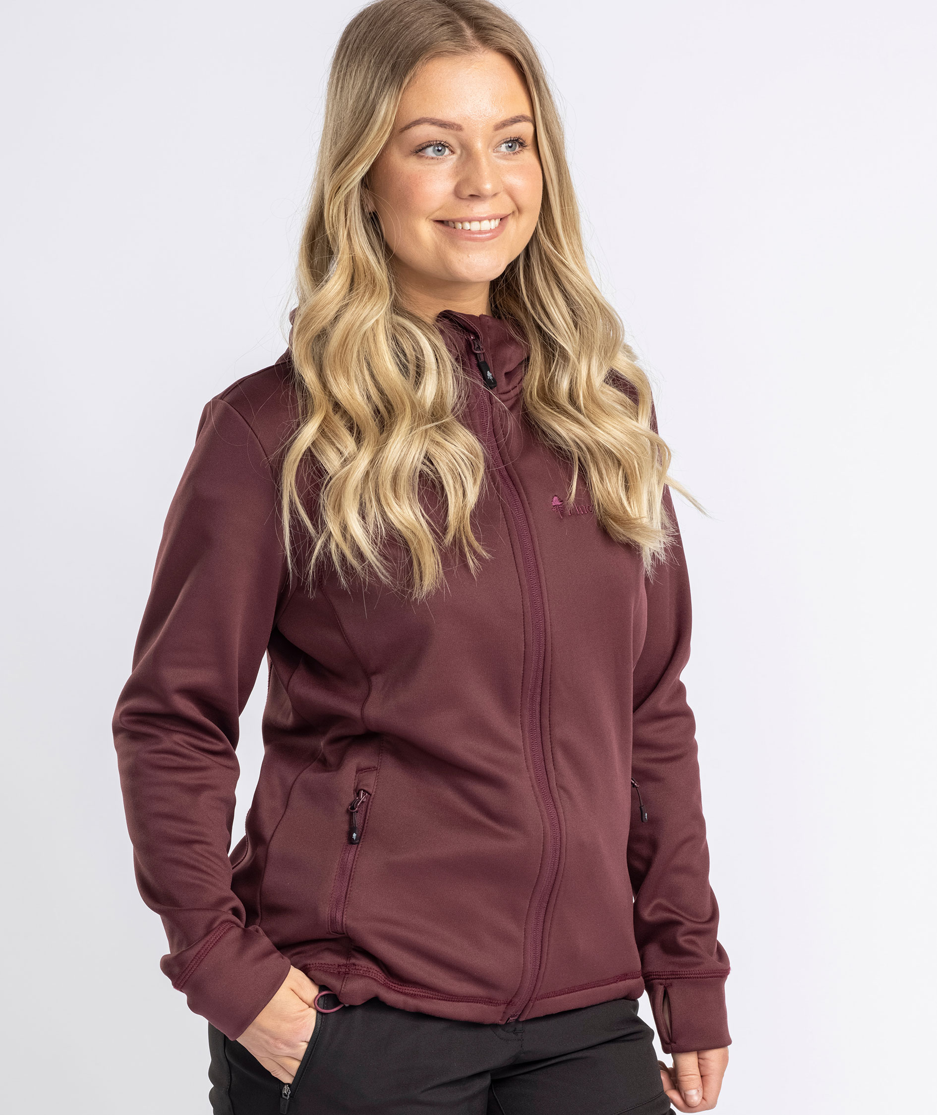 Pinewood Finnveden dame fleecejakke, Earth Plum, large image number 3