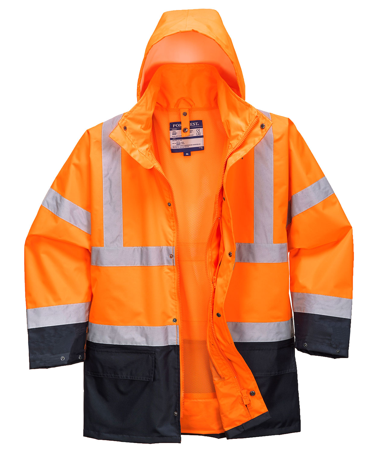 Portwest 5-i-1 Parka, Hi-vis Orange/Marine