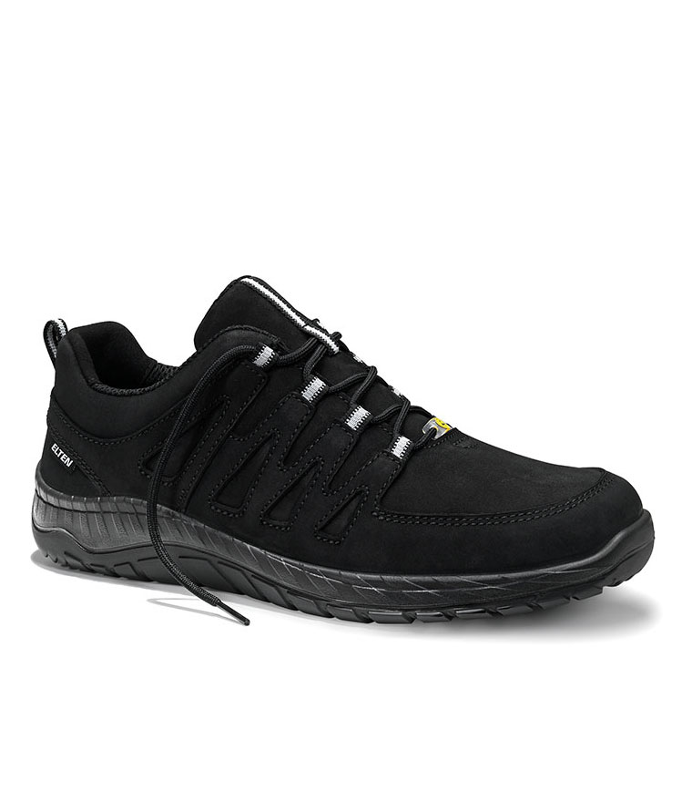 Elten Maddox Black Leather Low arbejdssko O2