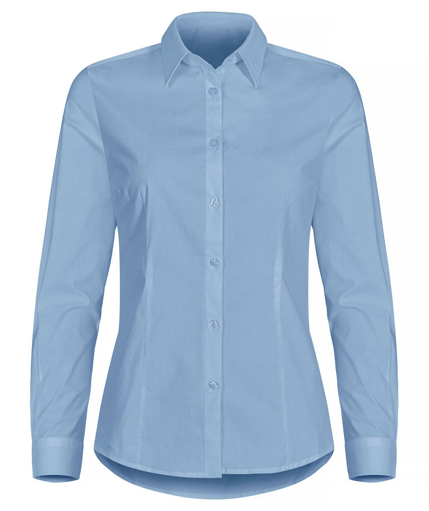Clique dame Stretch Shirt, Light-Blue, large image number 0