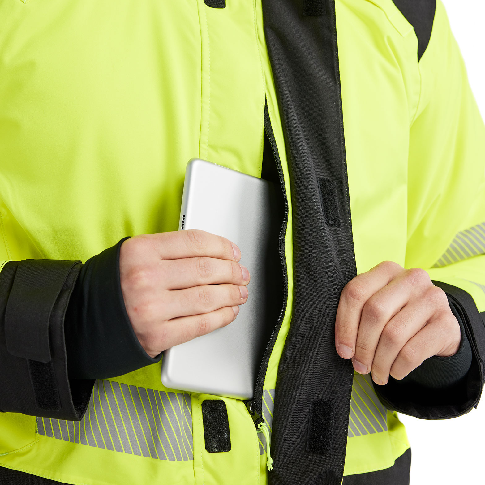 Bl&aring;kl&auml;der vinter parkas, Varsel Gul/Svart, large image number 5