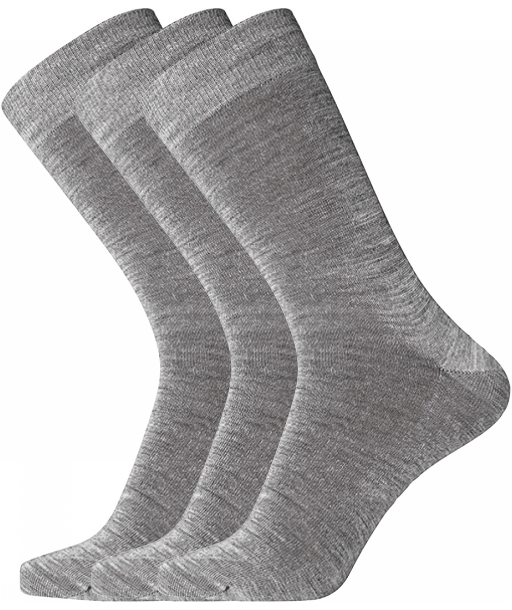 Dovre 3-pack twin sock sokker med ull, Lysegr&aring; melange