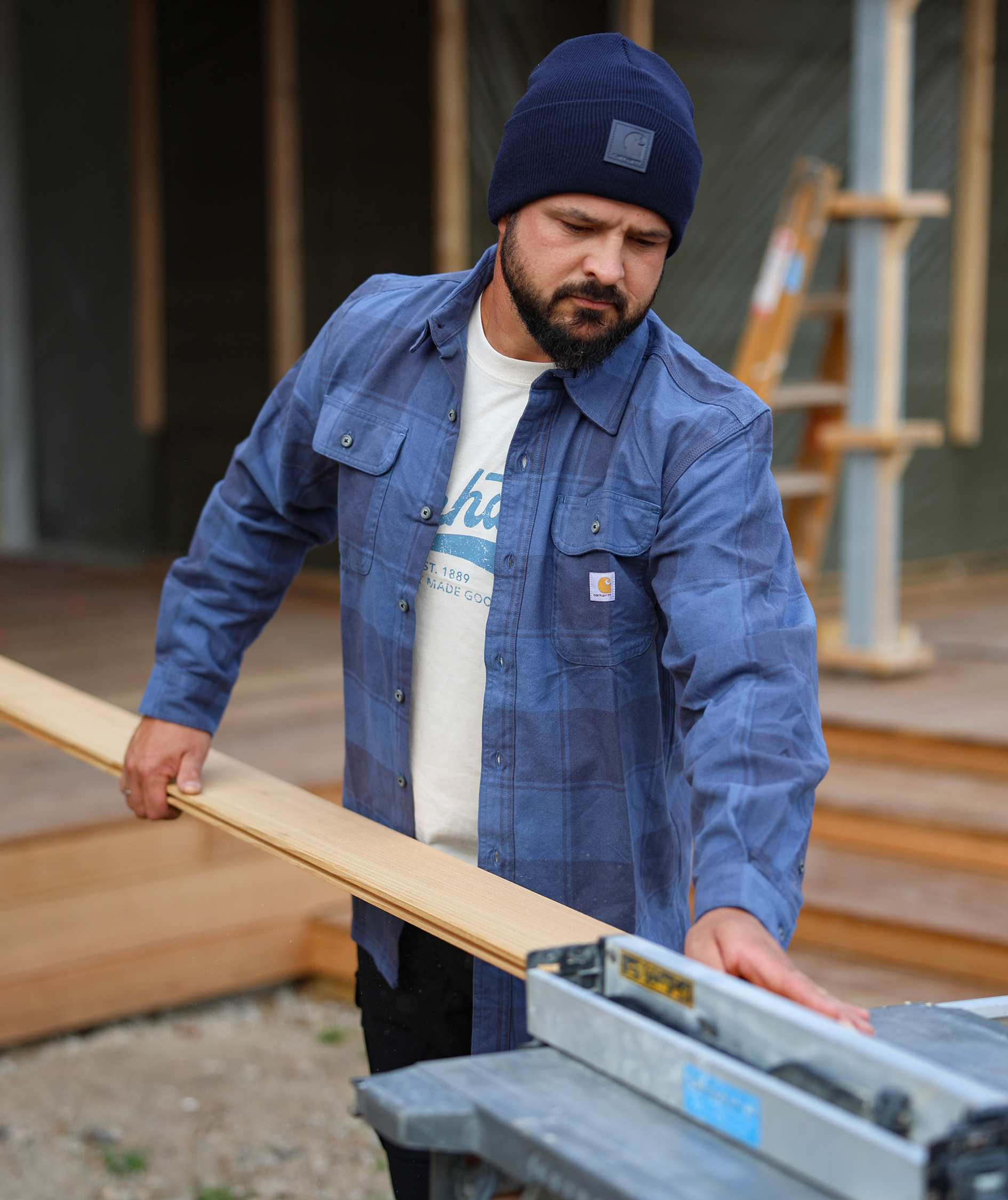 Carhartt flannelskjorte, Navy, large image number 3