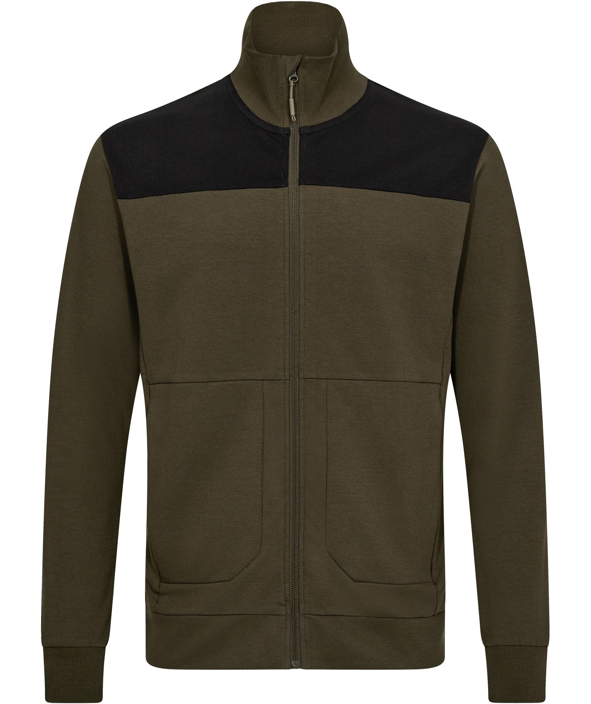 Engel Entire Sweat Cardigan, Forest Green/Black, Forest Green/Black, swatch