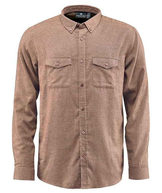 Stormtech Cambridge l&aring;ng&auml;rmad flanellskjorta, Sand
