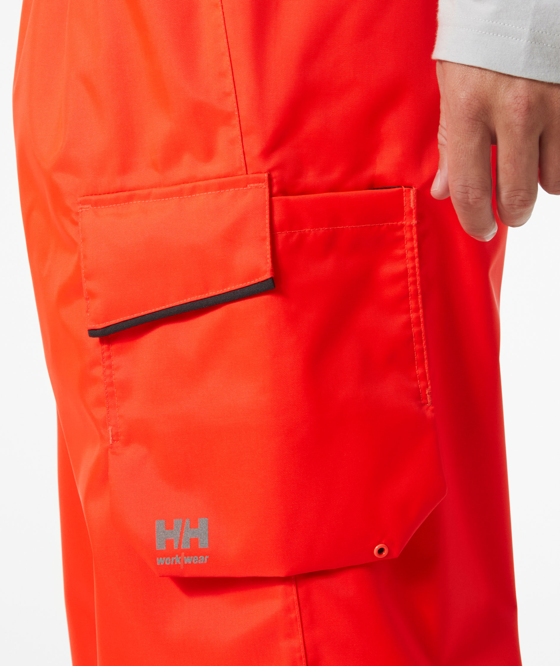 Helly Hansen UC-ME skallbukse, Hi-Vis R&oslash;d/Ebony, large image number 4