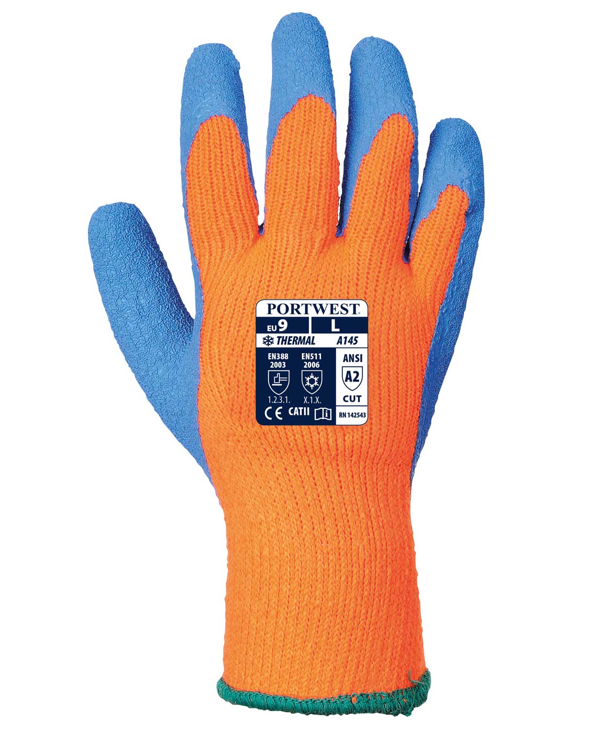 Portwest A145 winter work gloves, Blue/Orange, large image number 1