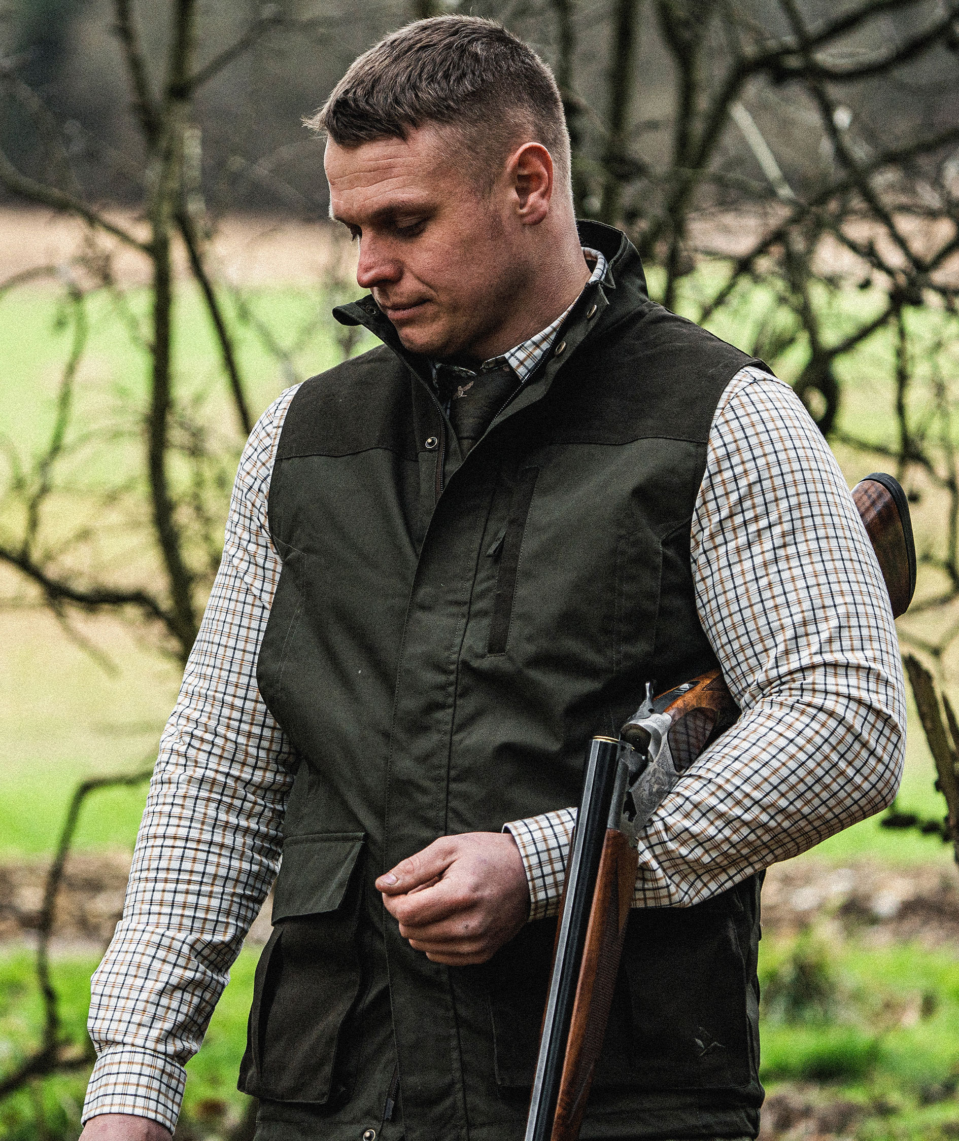 Seeland Oxford Shooting skjorta, Grape leaf/Terracotta check, large image number 6