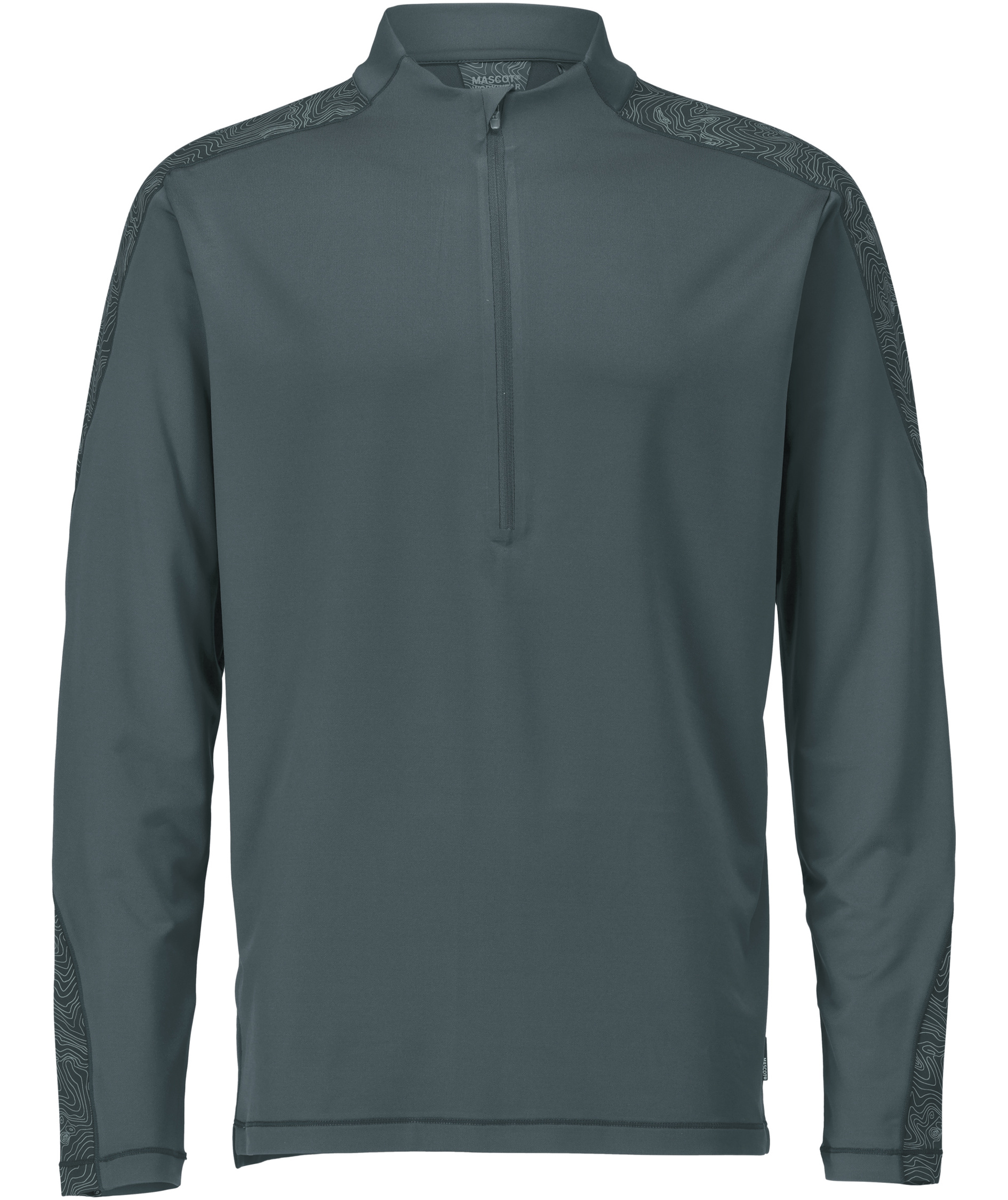 Mascot Customized half zip langermet T-skjorte, Skogsgr&oslash;nn, large image number 0