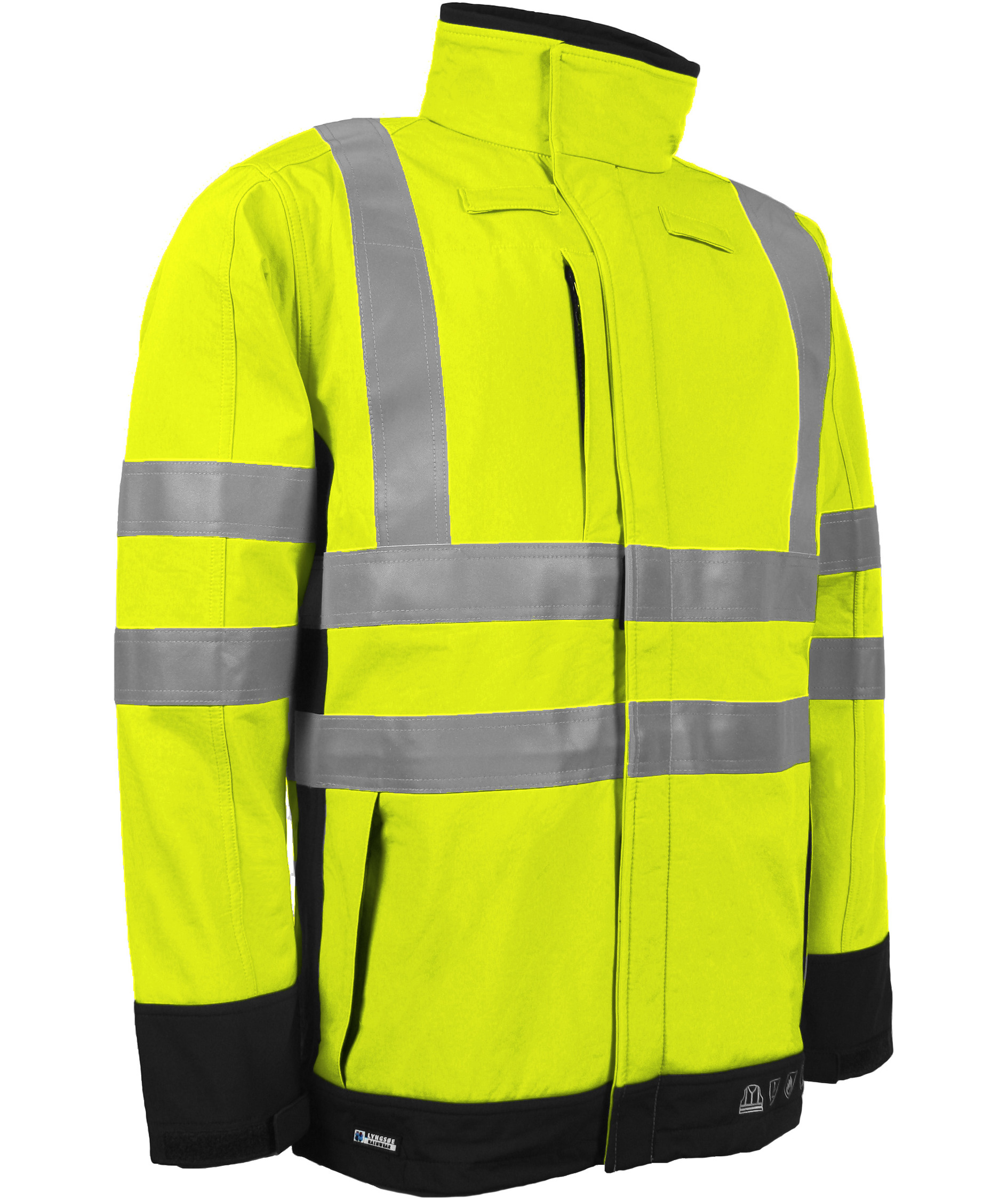 Lyngs&oslash;e Multinorm Softshelljacke, Hi-vis gelb/marineblau