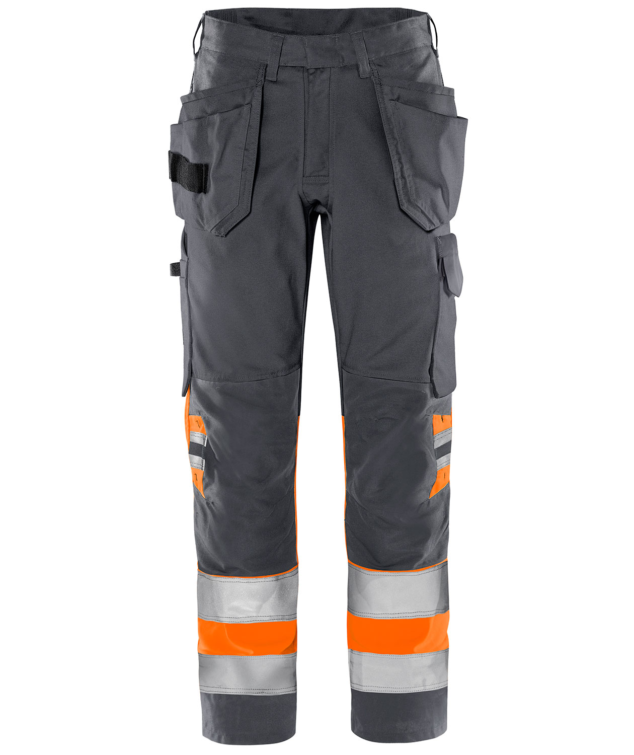 Fristads Green h&aring;ndverksbukse 2640 GPLU, Gr&aring;/Hi-Vis oransje, large image number 0