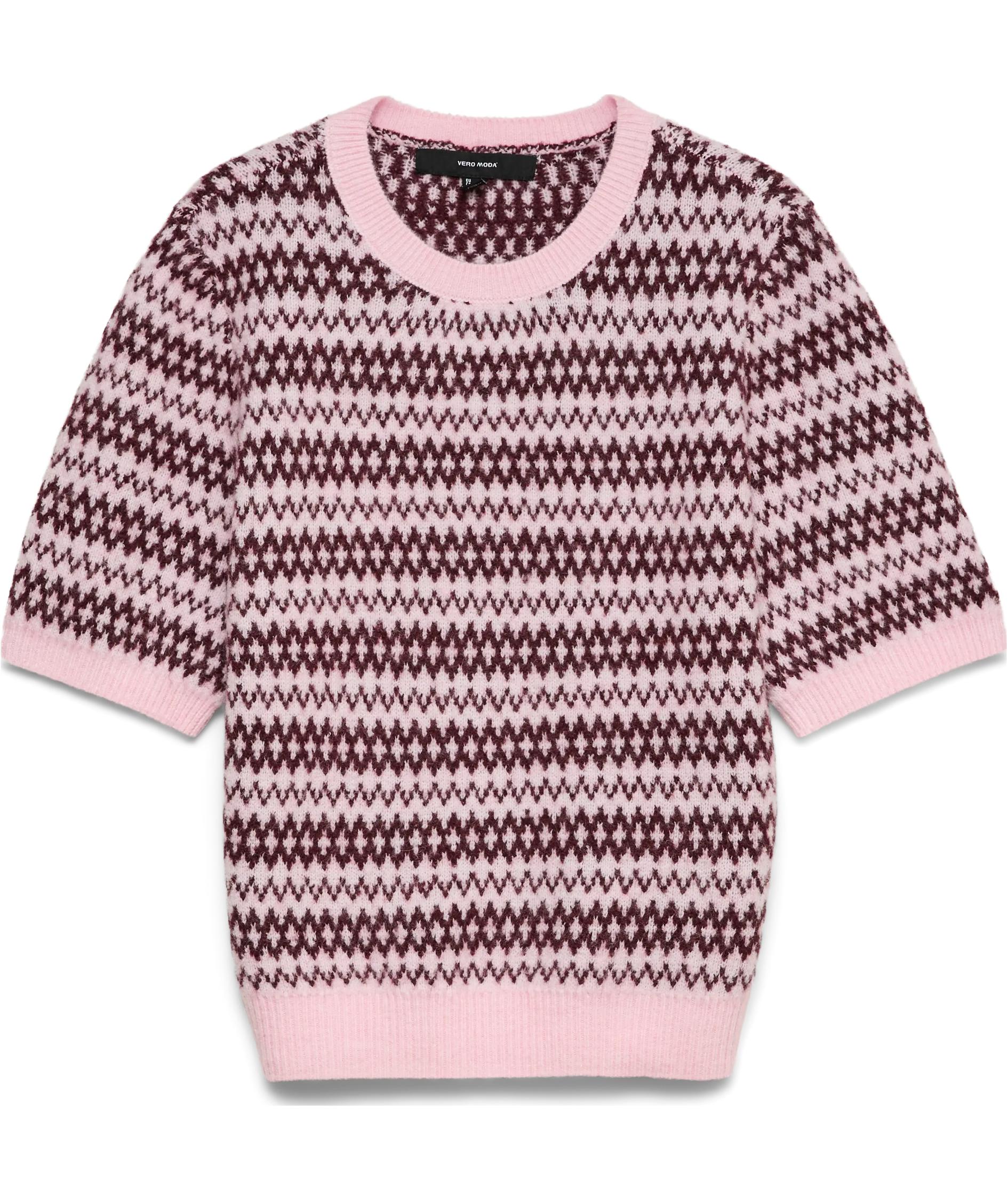 Vero Moda VMBIRCH kort&aelig;rmet dame striktr&oslash;je, Parfait Pink