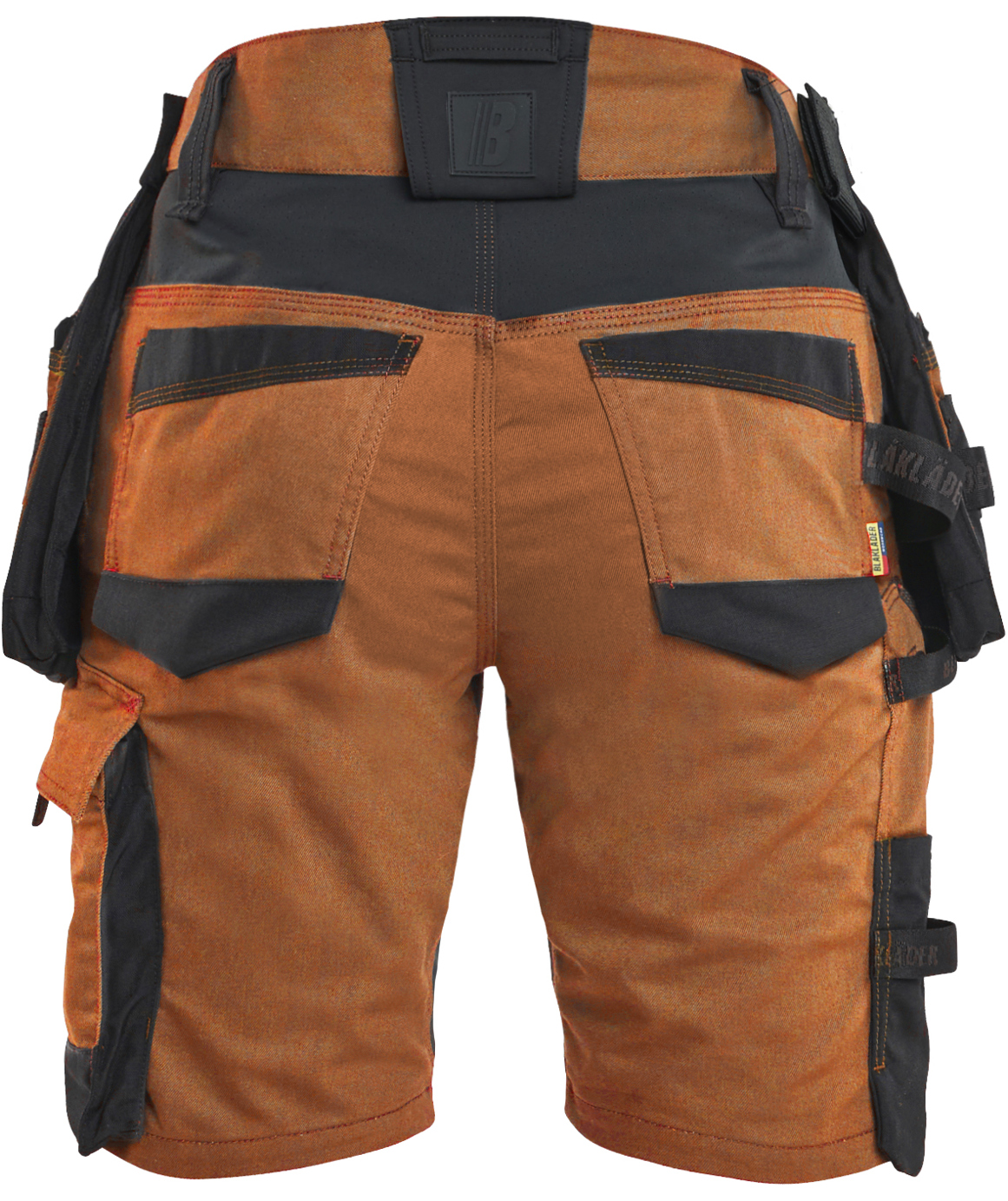 Bl&aring;kl&auml;der Striker dame h&aring;ndverkershorts, Rust/svart