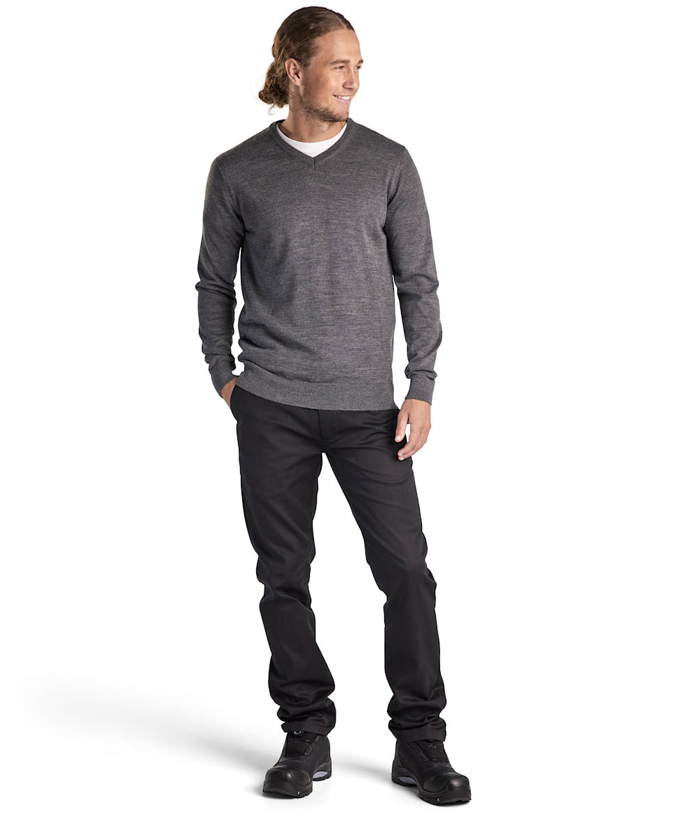 Bl&aring;kl&auml;der stickad tr&ouml;ja, Svart melange