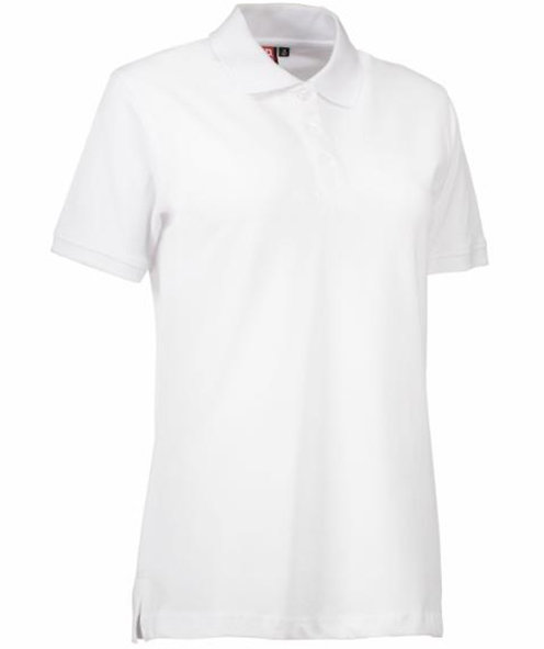 ID dame Pique Polo T-shirt med stretch, Hvid, Hvid, swatch