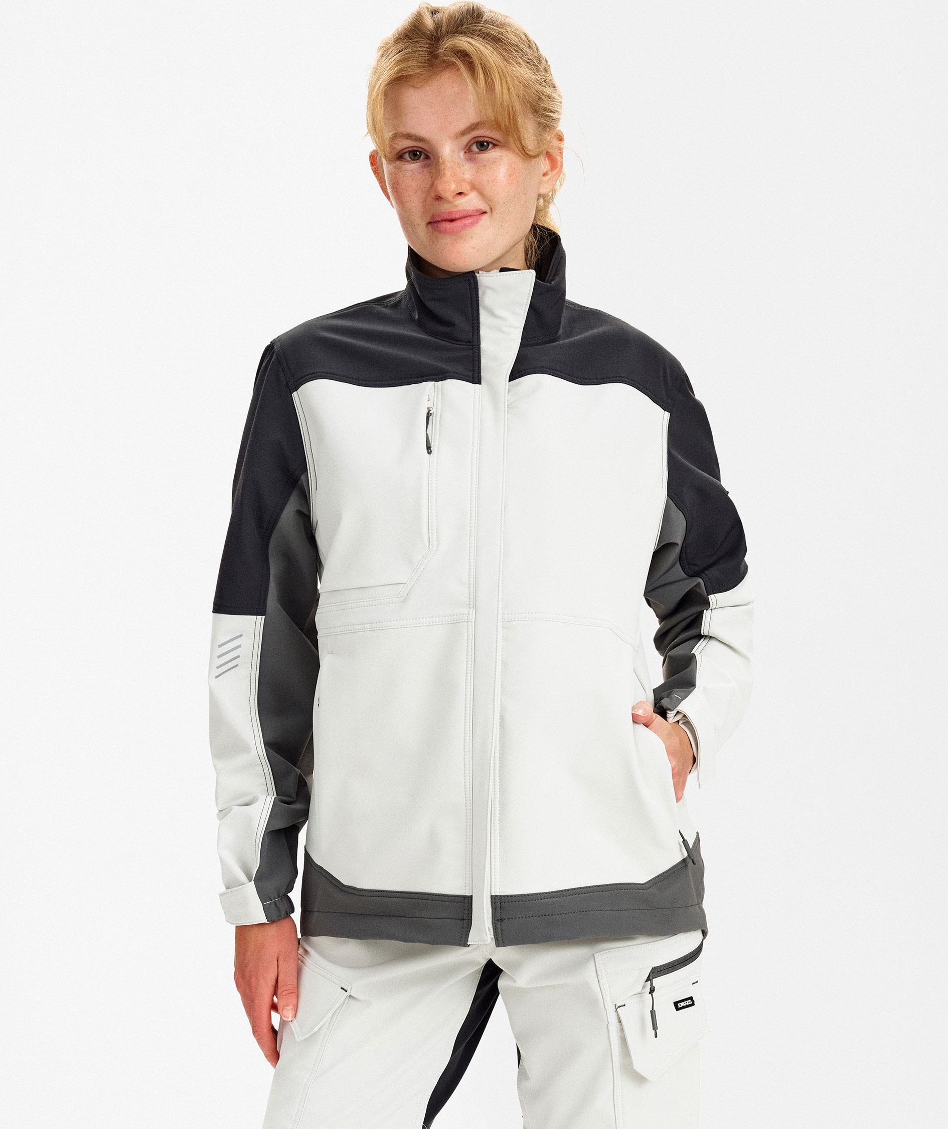 Engel Entire Damen Arbeitsjacke full stretch, Bone White/Anthracite Grey, large image number 1