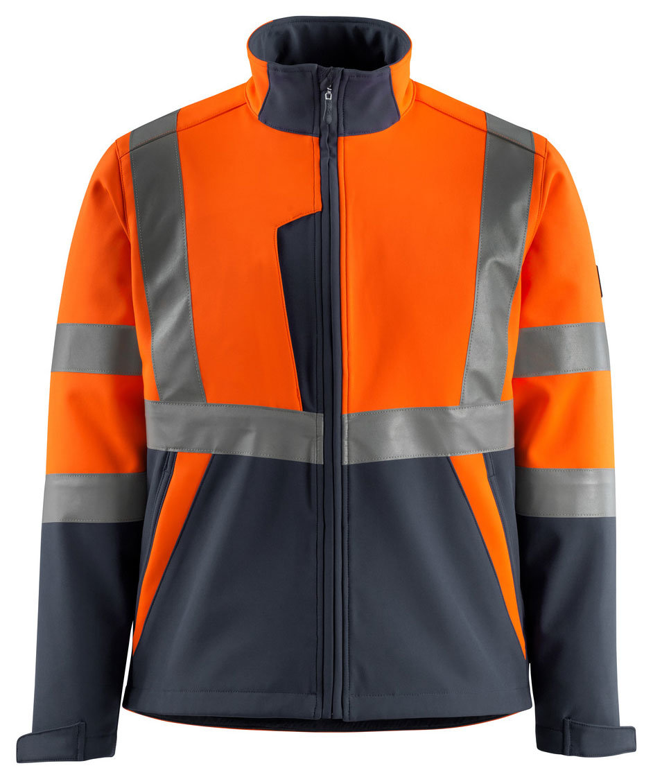 Mascot Safe Light Kiama softshelljakke, Hi-vis Orange/M&oslash;rk Marine, Hi-vis Orange/M&oslash;rk Marine, swatch
