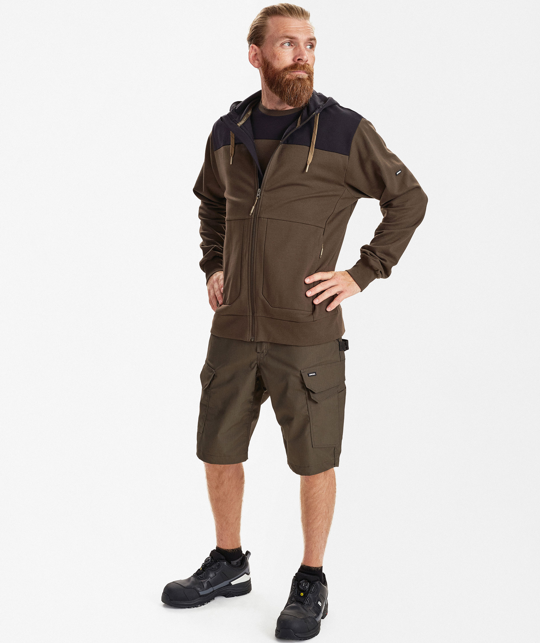 Engel Entire hoodie med dragkedja, Forest Green/Black, large image number 2