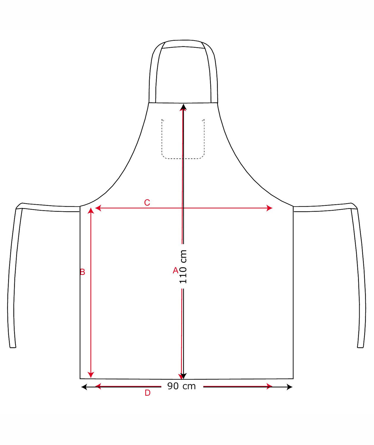 Kentaur brystlommeforkle med lomme, Hvit, Hvit, large image number 1