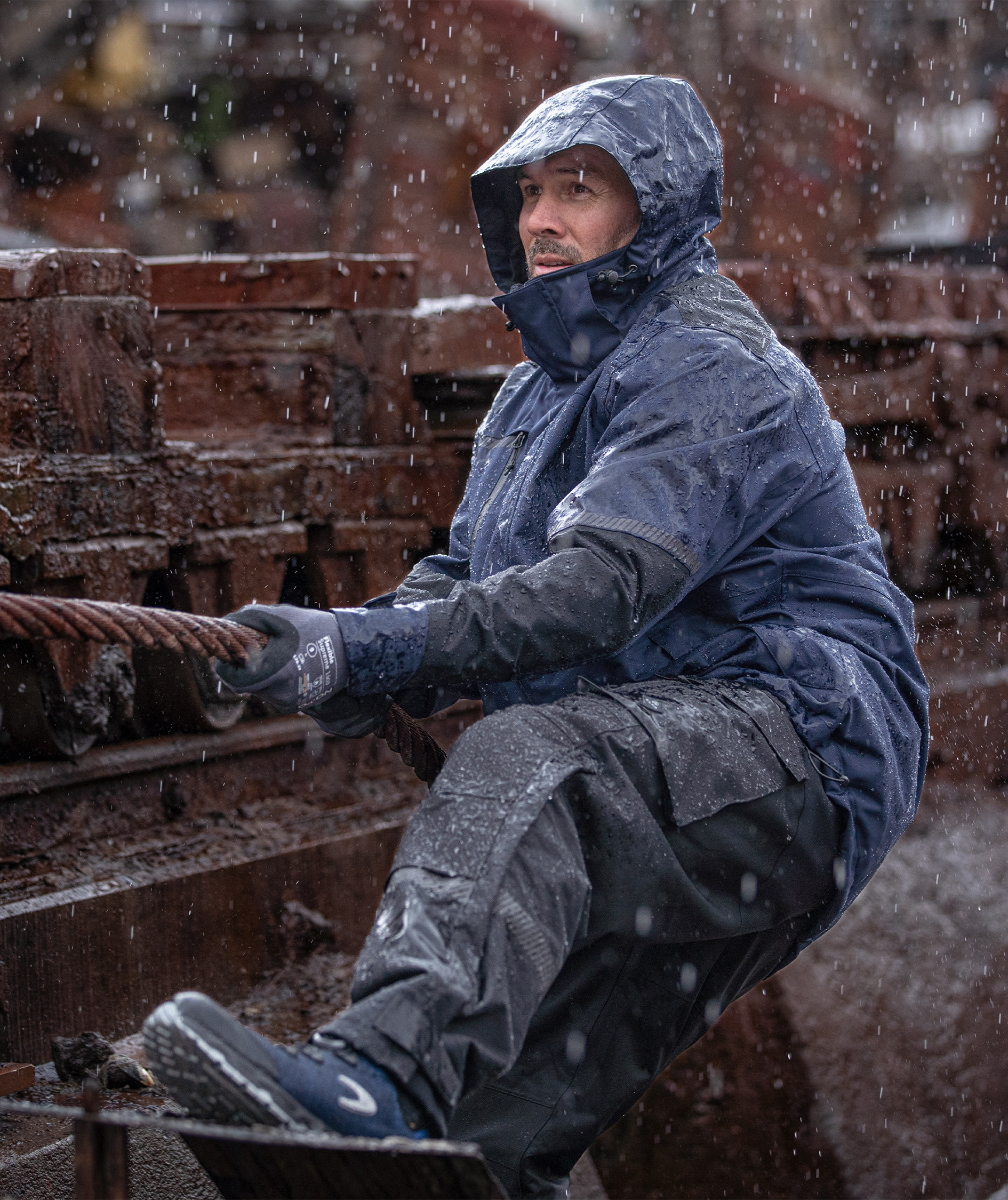 ELKA Working Xtreme Recycled shell jacket, Marine Blue/Black, large image number 3