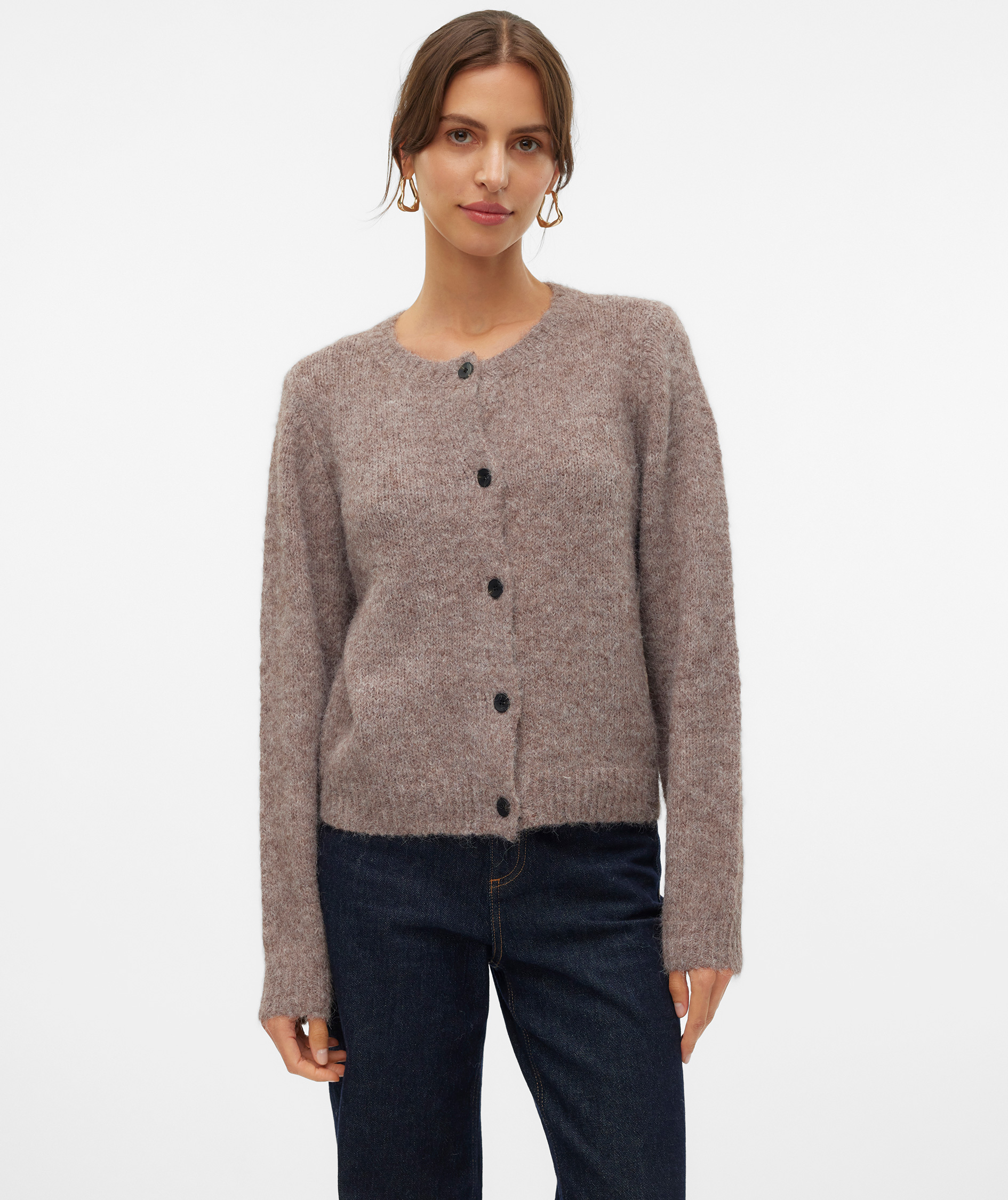 Vero Moda VMNOVAH Damen Strick Cardigan, Brown Lentil, large image number 3