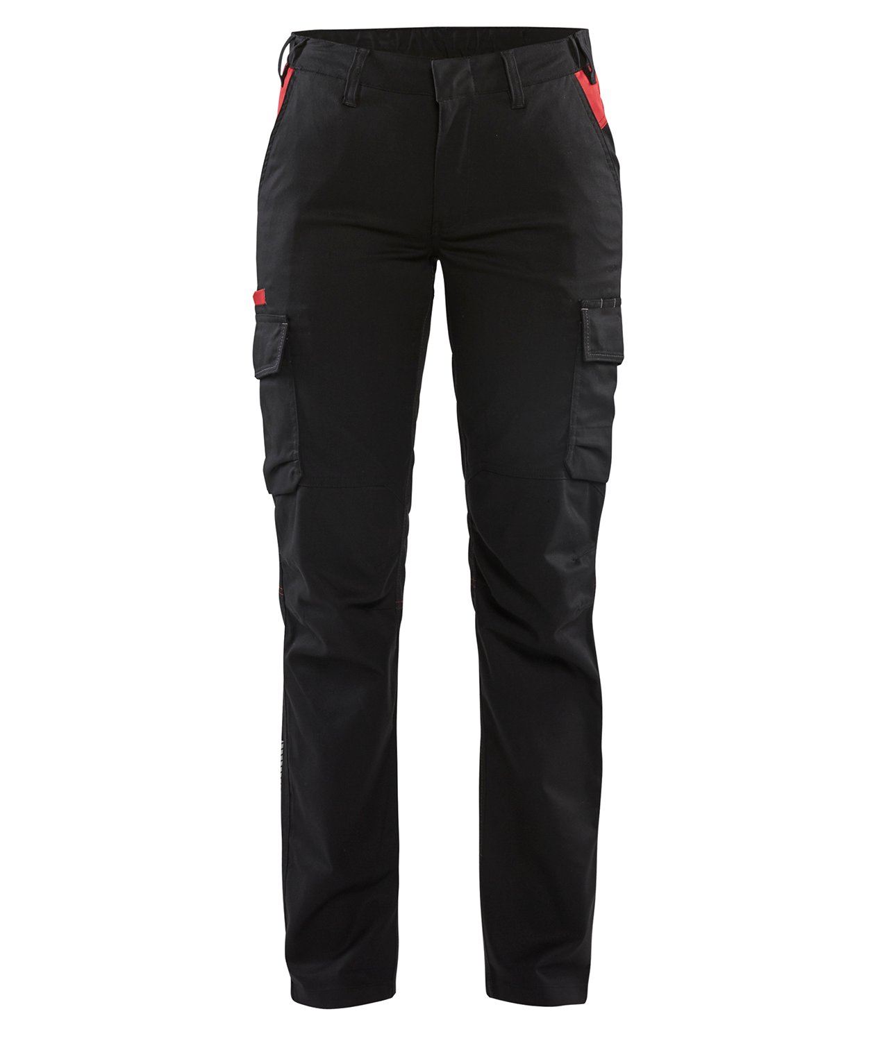 Bl&aring;kl&auml;der servicebyxa dam, Svart/R&ouml;d