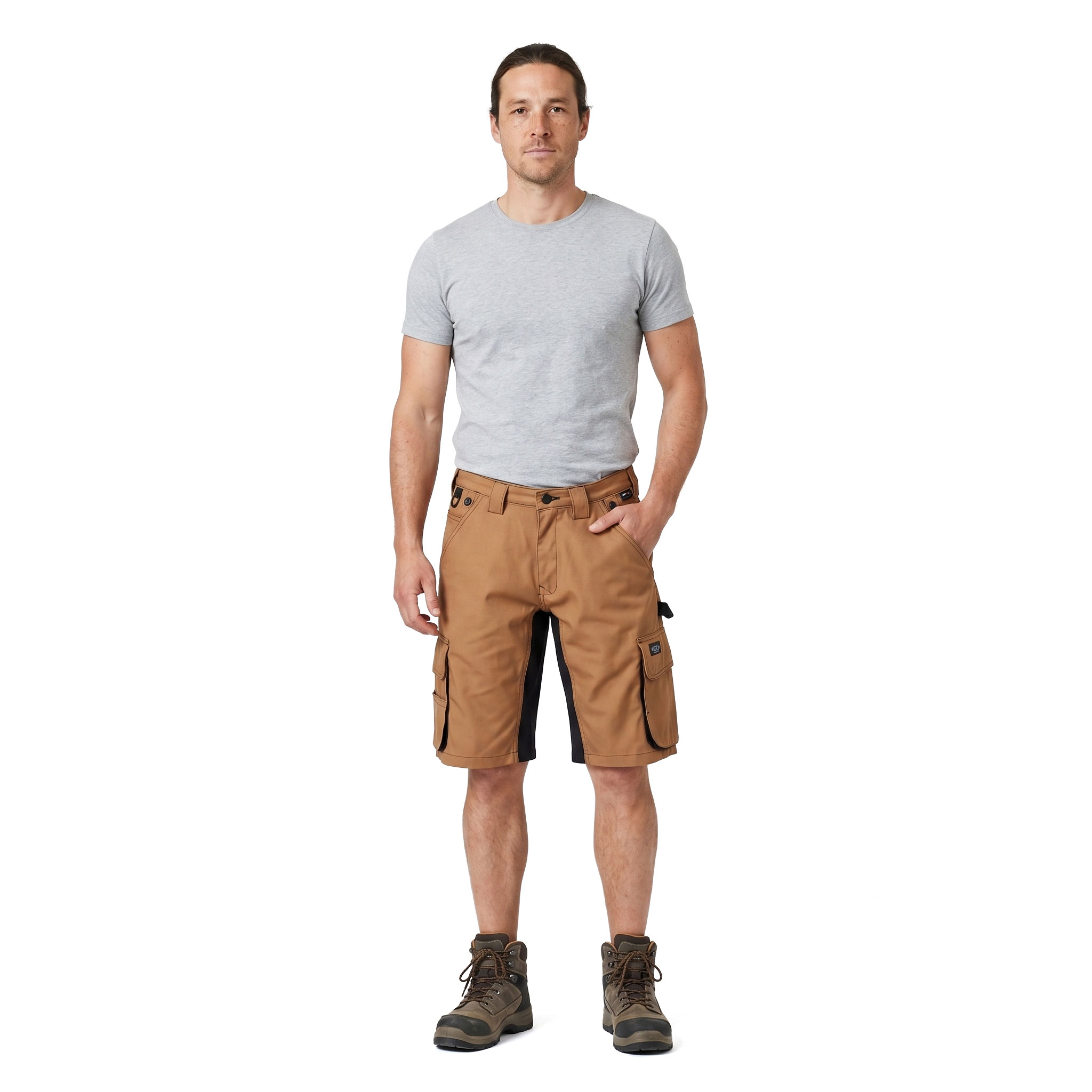 J.A.K. work shorts 1610, Camel/black