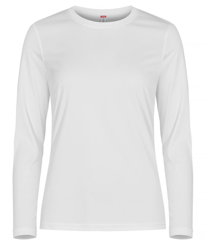 Clique Basic Active l&aring;ng&auml;rmad T-shirt dam, Vit, large image number 0