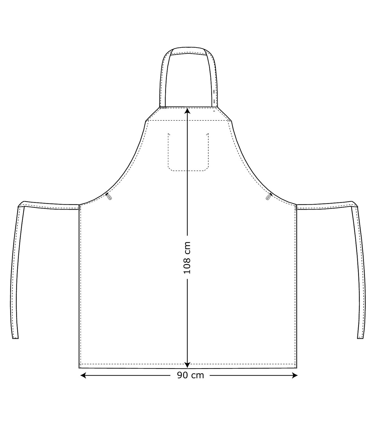 Kentaur wide bib apron, Greyblue, Greyblue, large image number 3