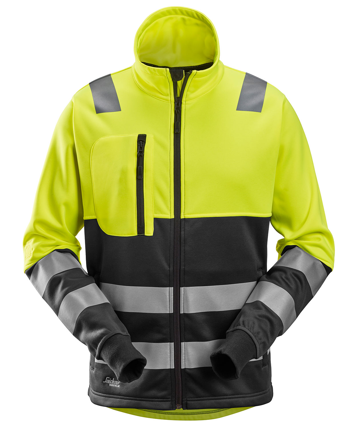 Snickers AllroundWork fleecejakke 8035, Hi-vis Gul/Svart, Hi-vis Gul/Svart, swatch