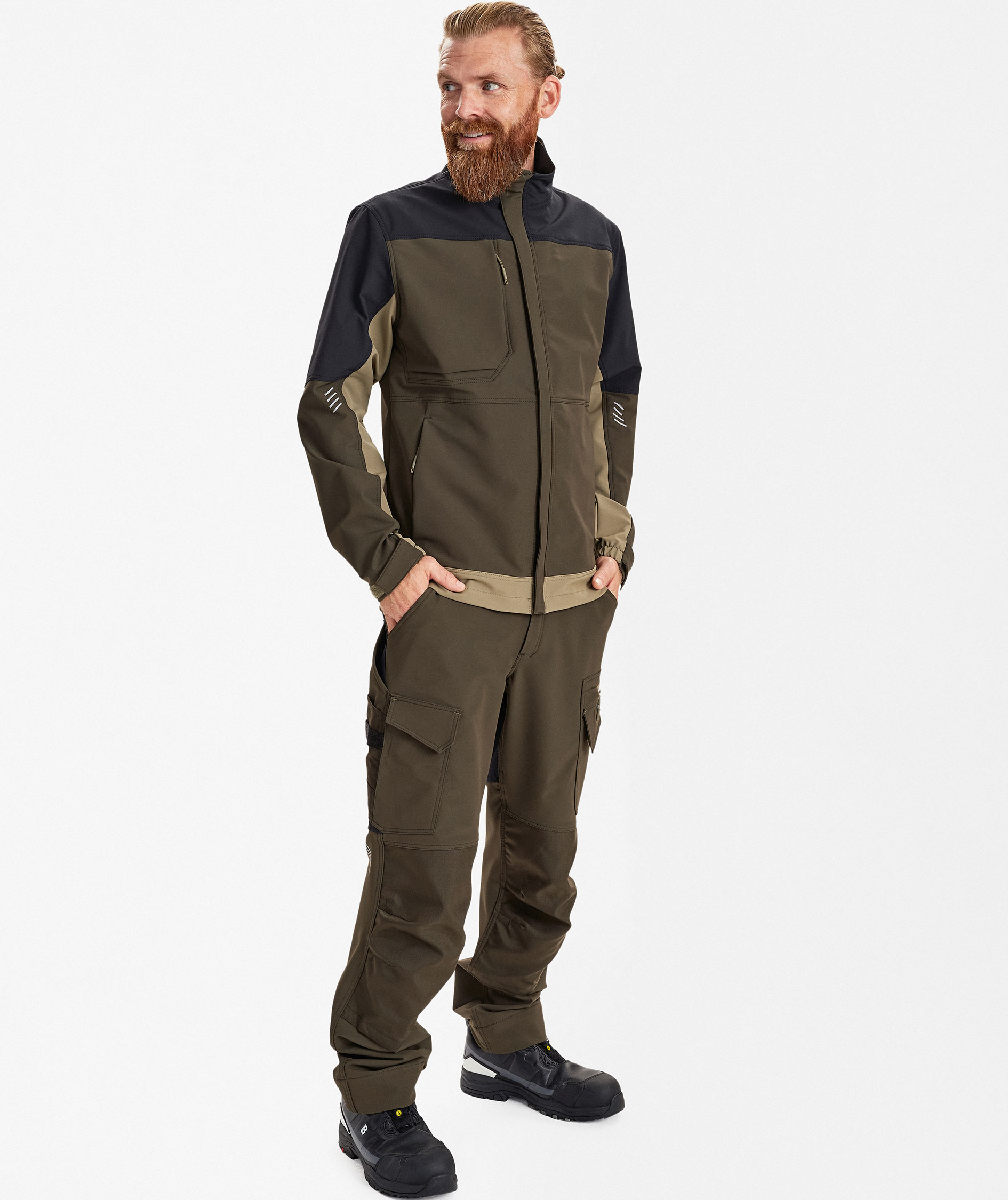 Engel Entire Arbeitsjacke full stretch, Forest Green/Black, large image number 2