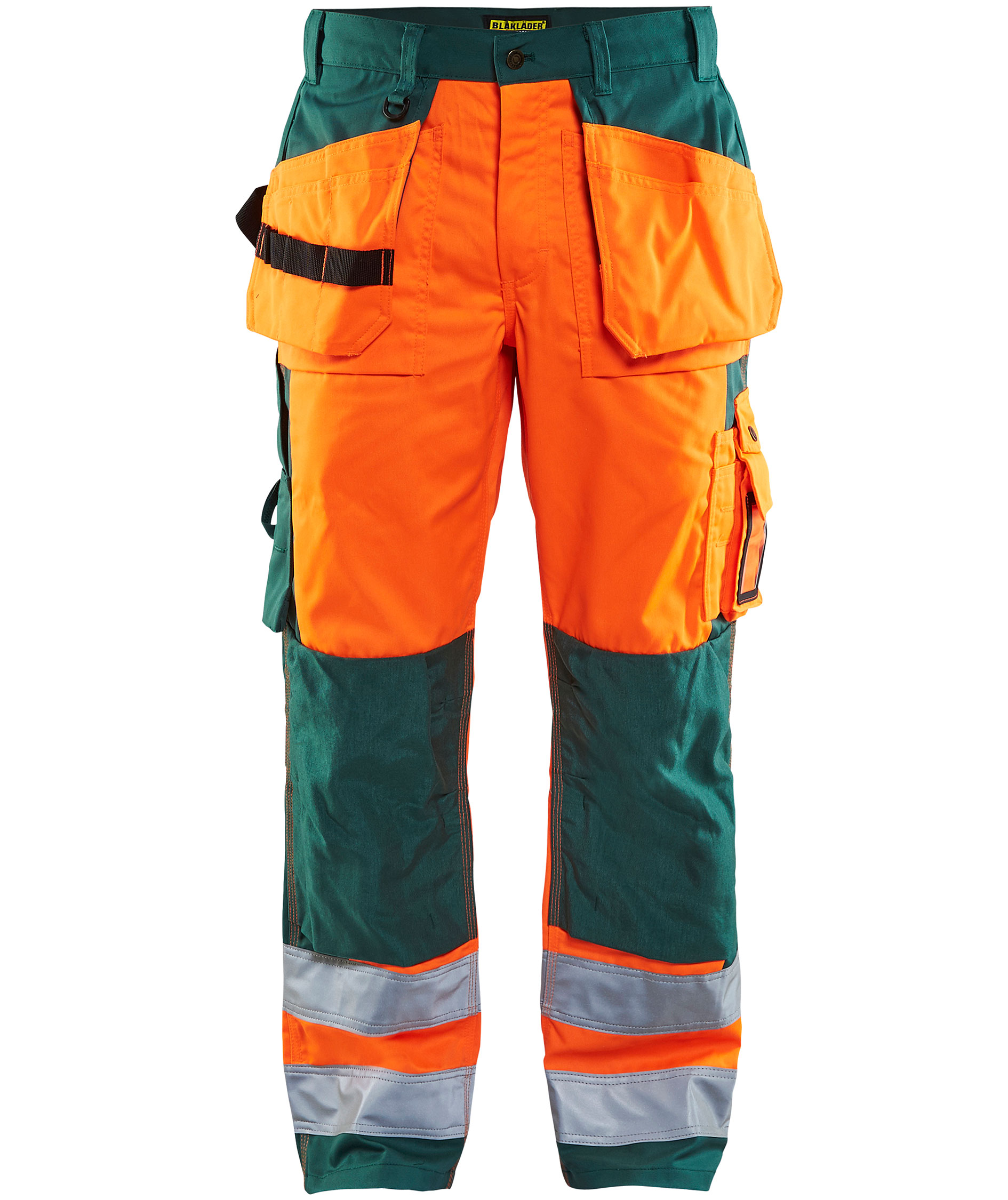 Bl&aring;kl&auml;der hantverksbyxa, Orange/Gr&ouml;n