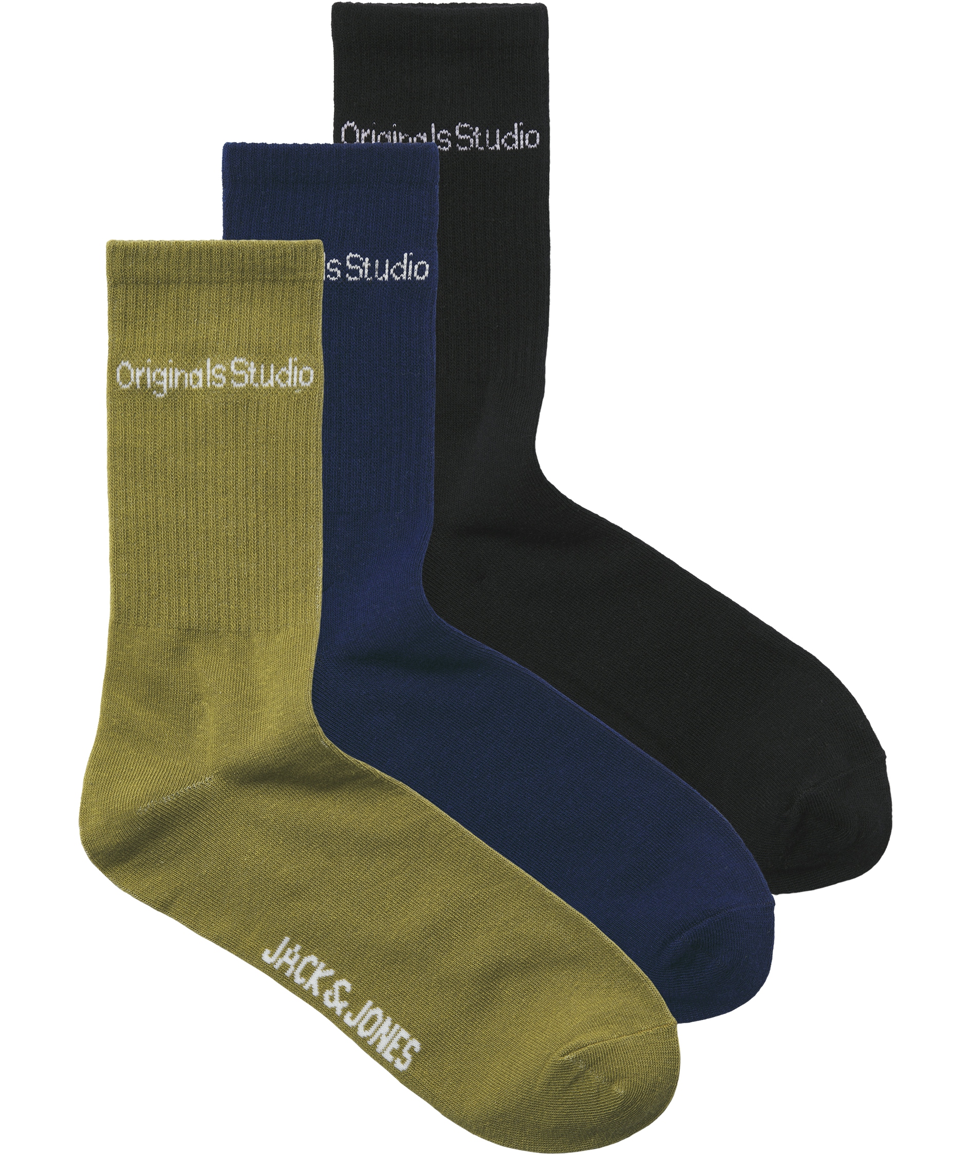 Jack & Jones JACVESTERBRO 3-pack tennisstr&oslash;mper, Ocean Cavern