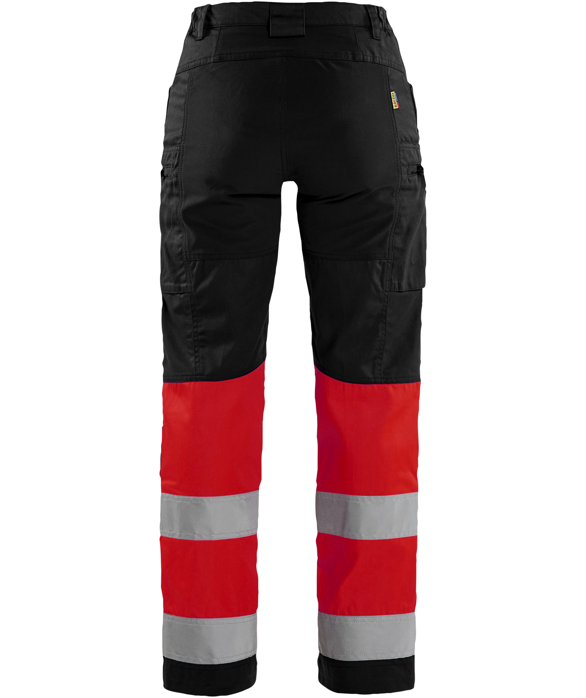 Bl&aring;kl&auml;der women's stretch work trousers, Black/Hi-Vis Red, large image number 2