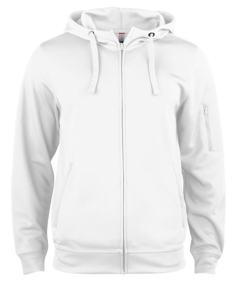 Clique Basis Active hoodie with full zipper, White, large image number 0