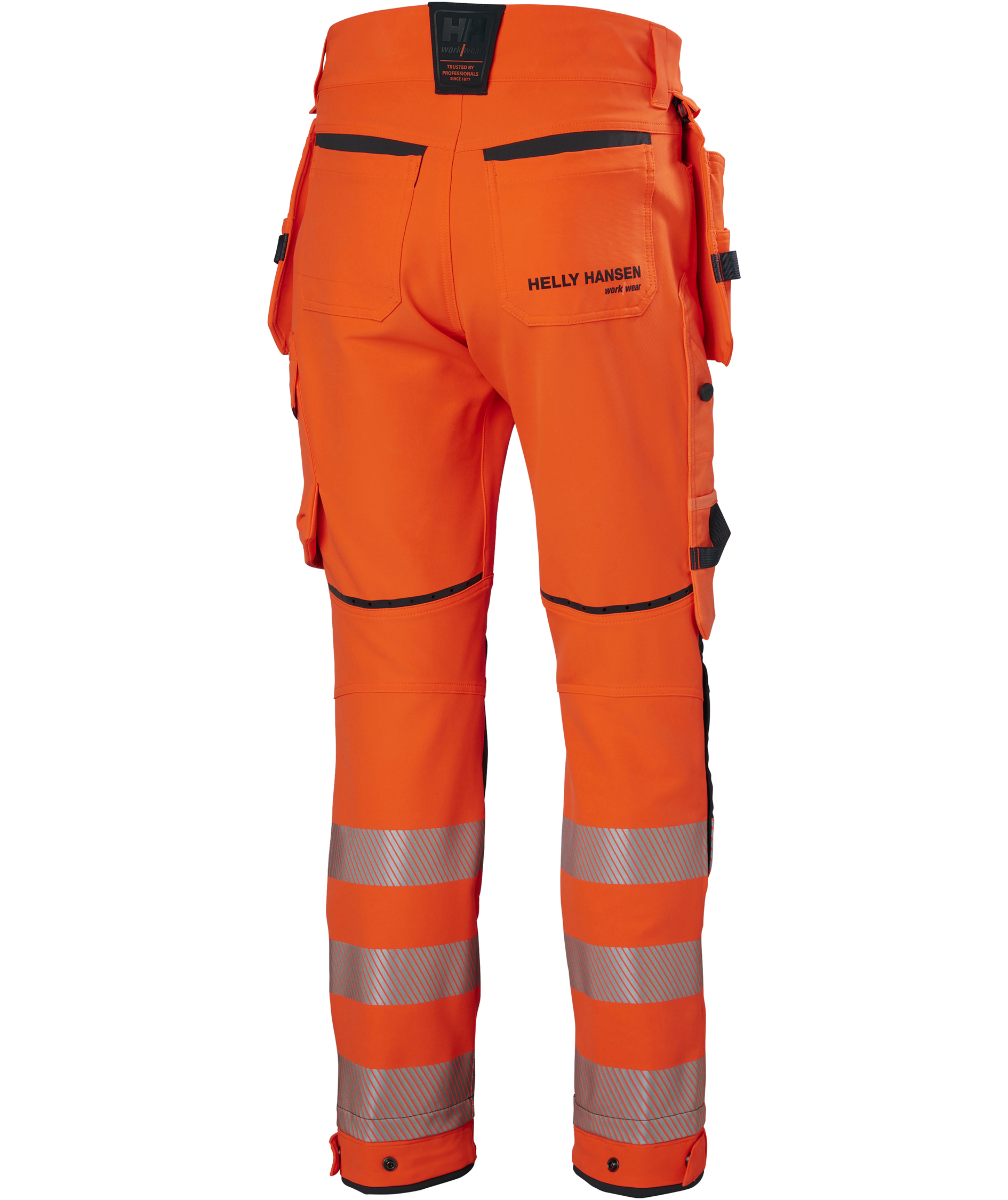 Helly Hansen ICU BRZ h&aring;ndv&aelig;rkerbukser full stretch, Hi-vis Orange/Ebony, large image number 2