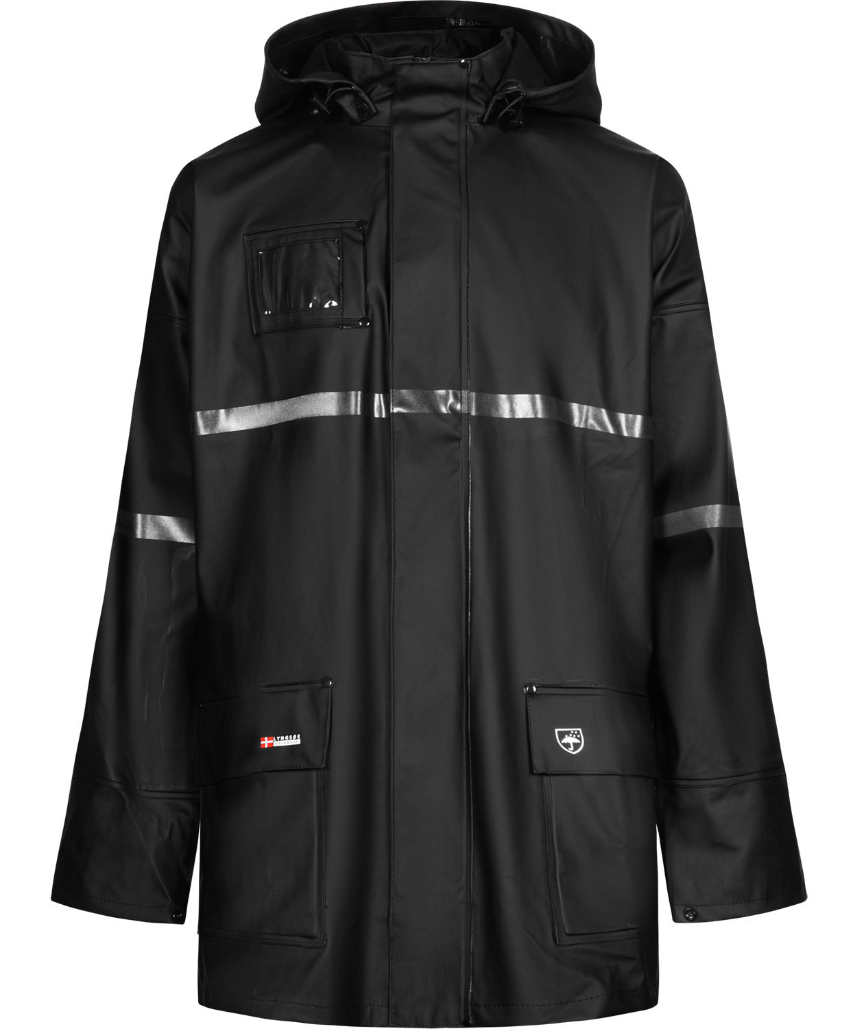 Lyngs&oslash;e PU/PVC regnjakke, Svart