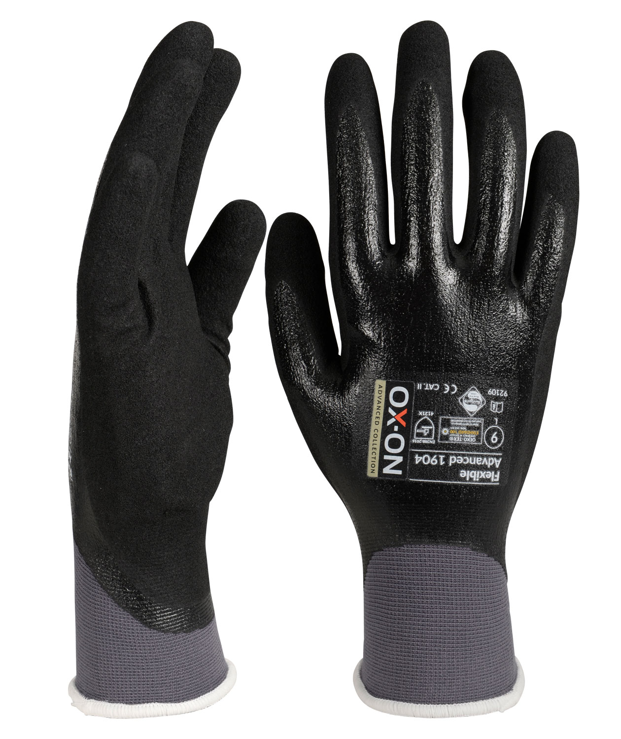 OX-ON Flexible Advanced 1904 Arbeitshandschuhe, Schwarz