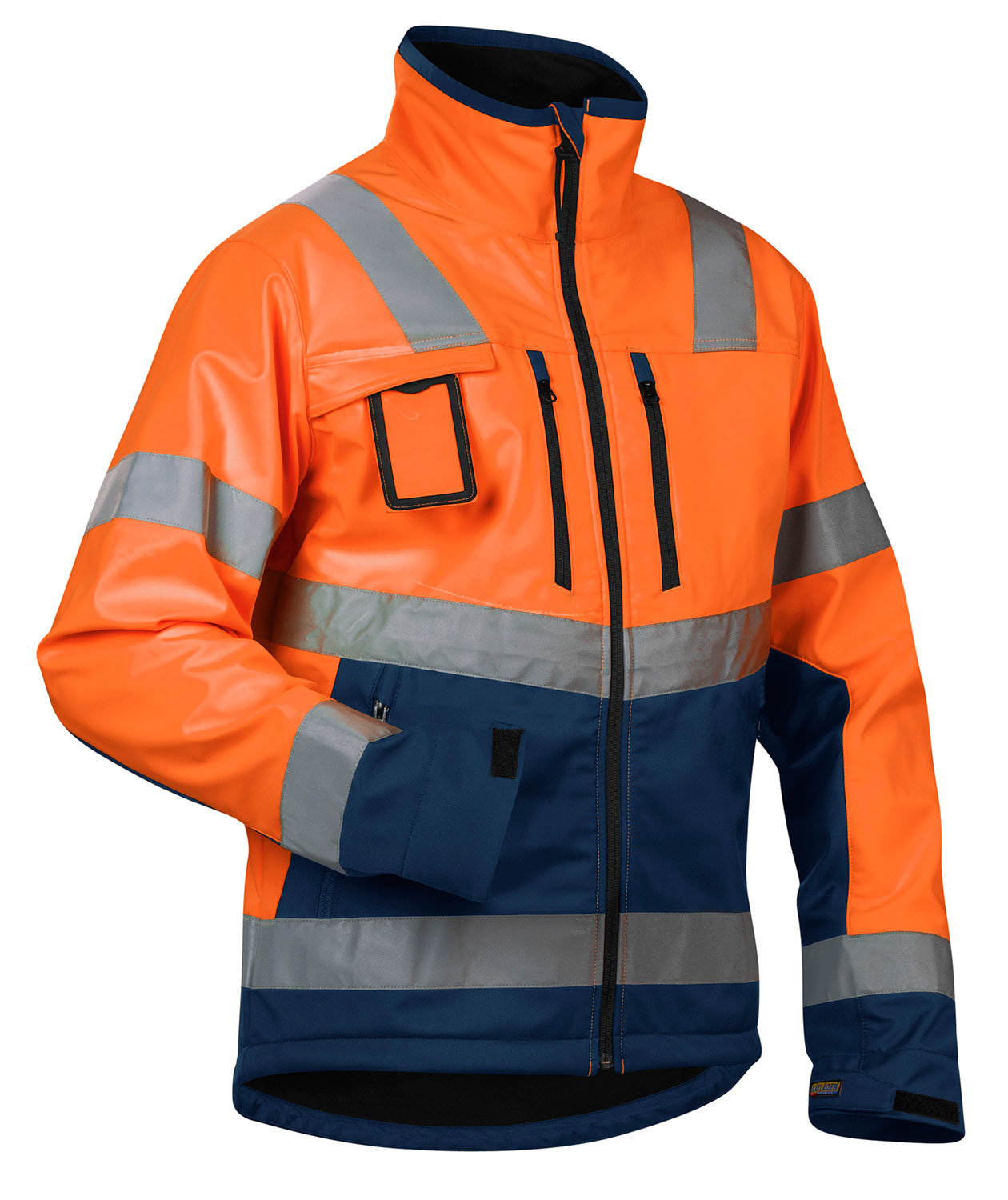 Bl&aring;kl&auml;der softshelljakke, Hi-vis&nbsp;Orange/Marine, large image number 0