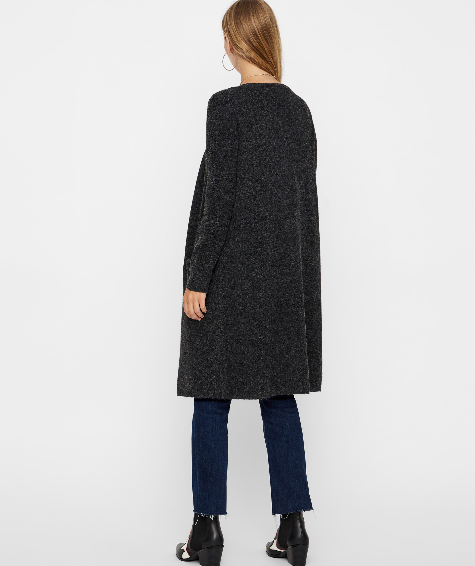 Vero Moda VMDOFFY l&aring;ng stickad cardigan dam, Black, large image number 2