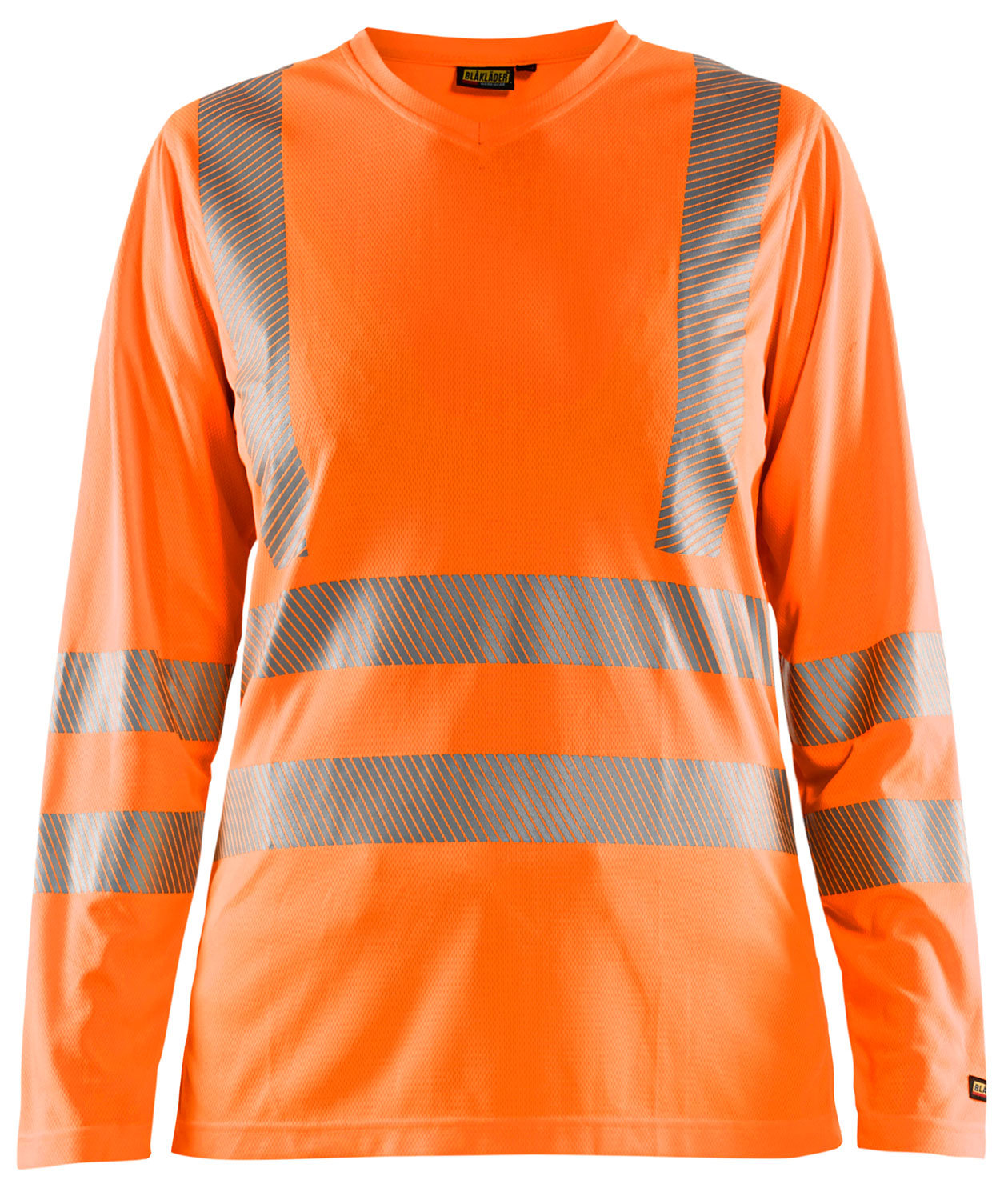 Bl&aring;kl&auml;der langermet dame T-skjorte, Hi-Vis oransje/Gr&aring;