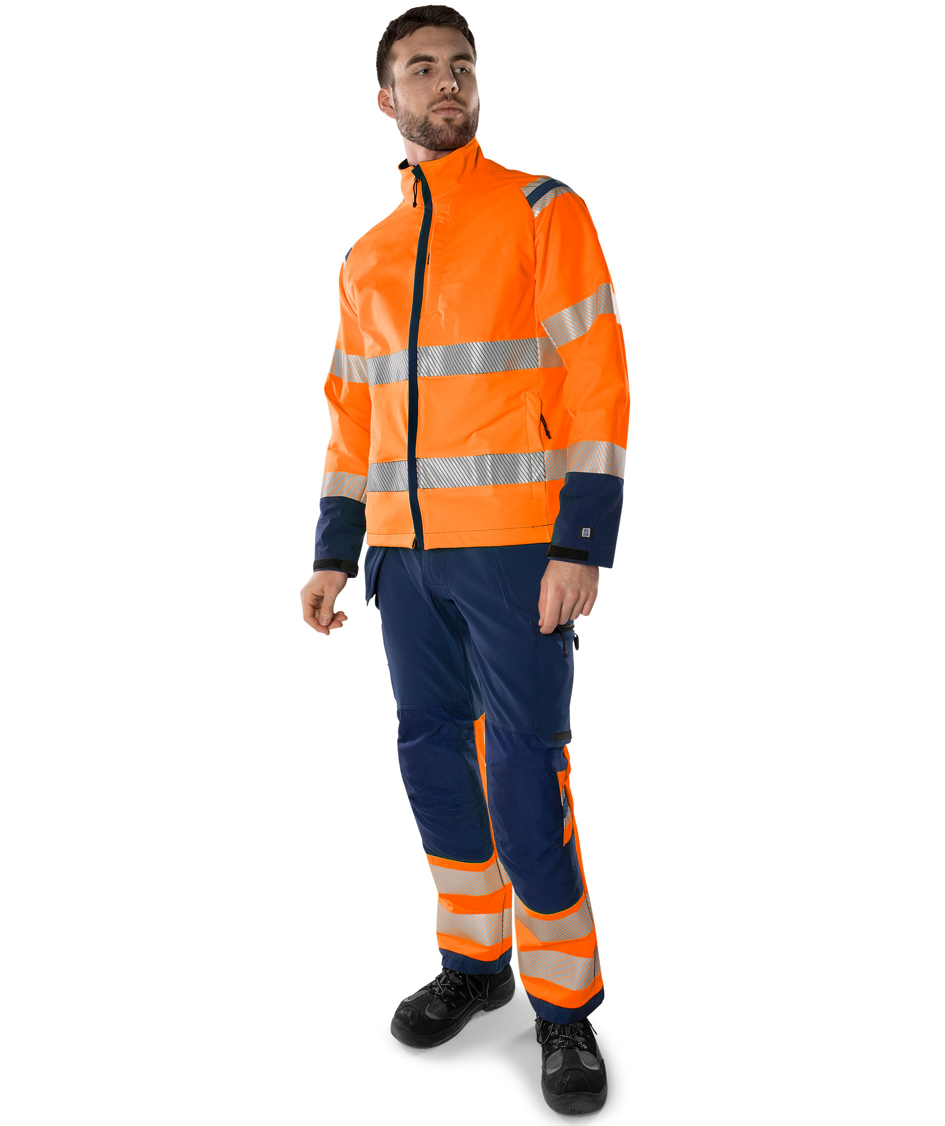 Fristads Green hantverksbyxa full stretch 2643 GSTP, Varsel Orange/Marinbl&aring;, large image number 2