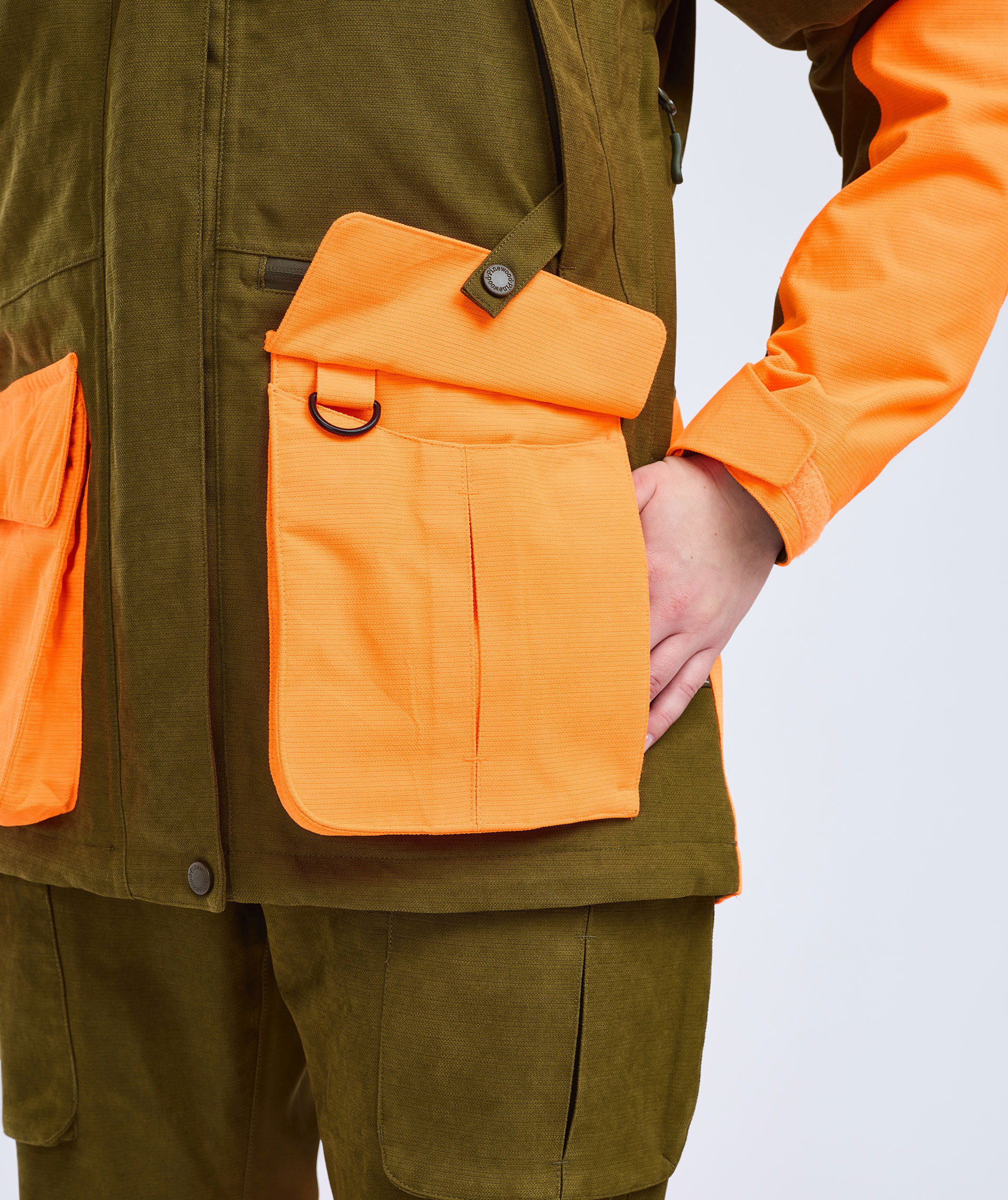 Pinewood&nbsp;Furudal Expert 2L Hunting damejakke, Olive Green/Orange, large image number 7