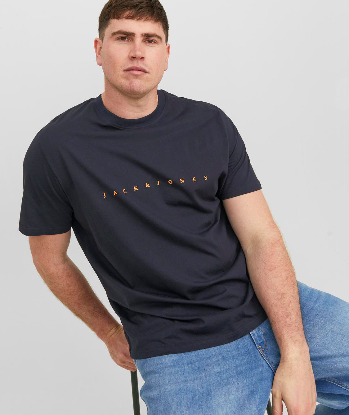 Jack & Jones Plus JJESTAR T-shirt, Dark navy, large image number 3