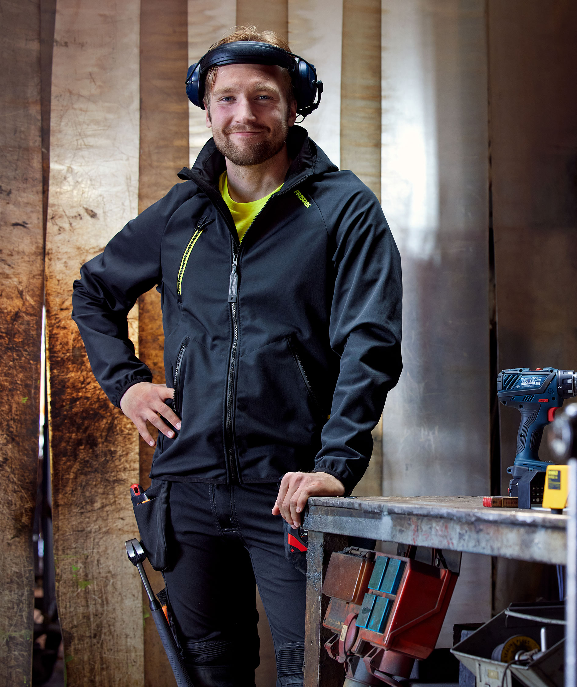 Fristads softshelljakke 4871 GBF, Svart, large image number 4