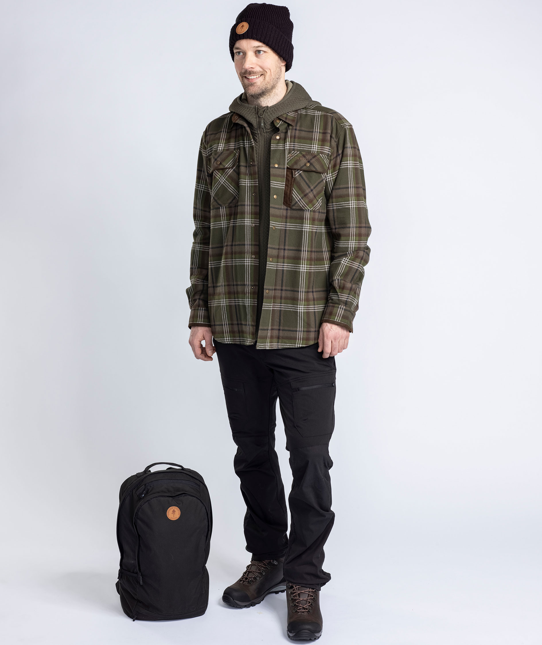 Pinewood Everyday Travel h&aelig;ttetr&oslash;je med lyn, Dark Green Melange, large image number 5