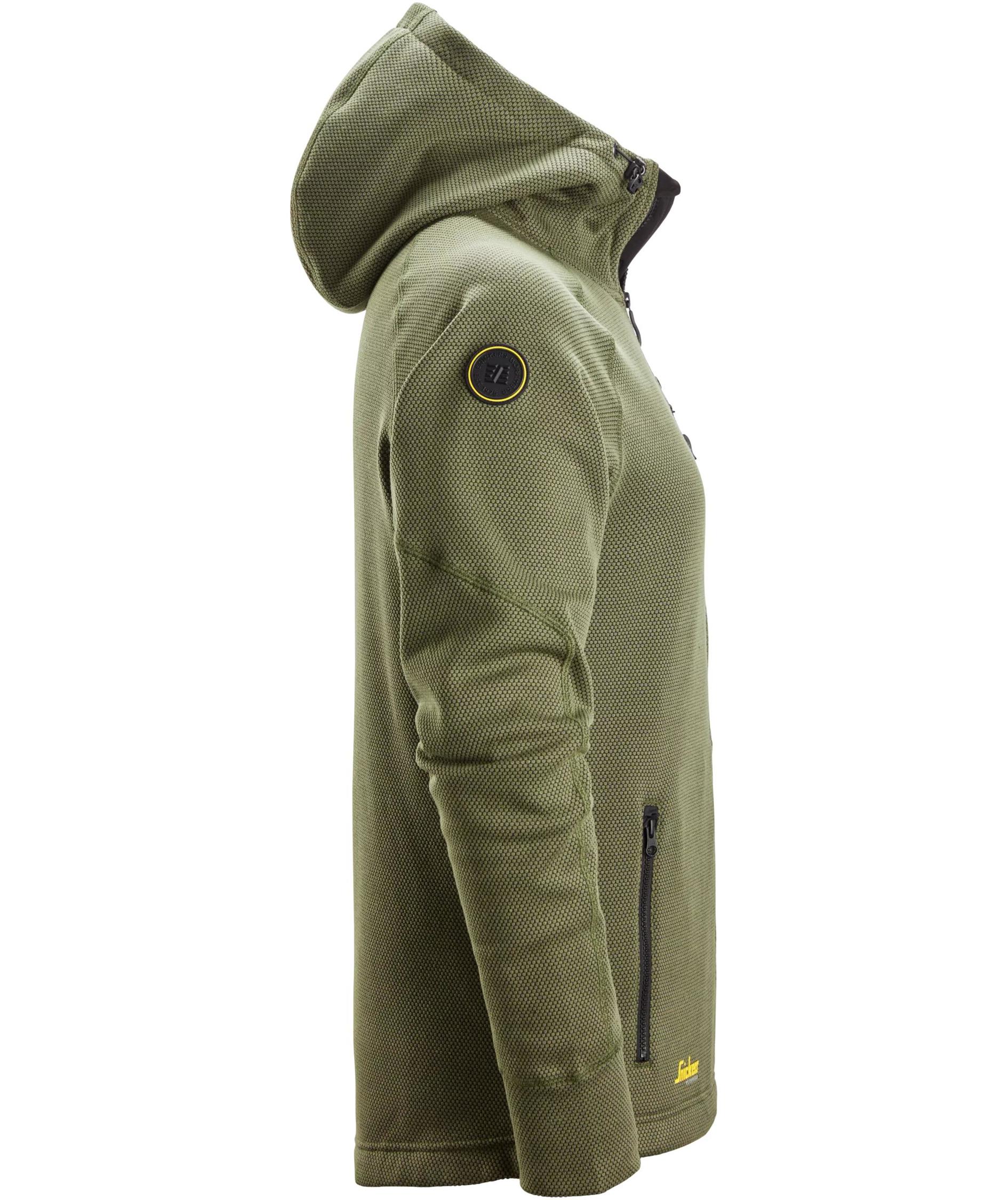 Snickers FlexiWork fleece hettegenser 8041, Khaki Green/Black, large image number 3