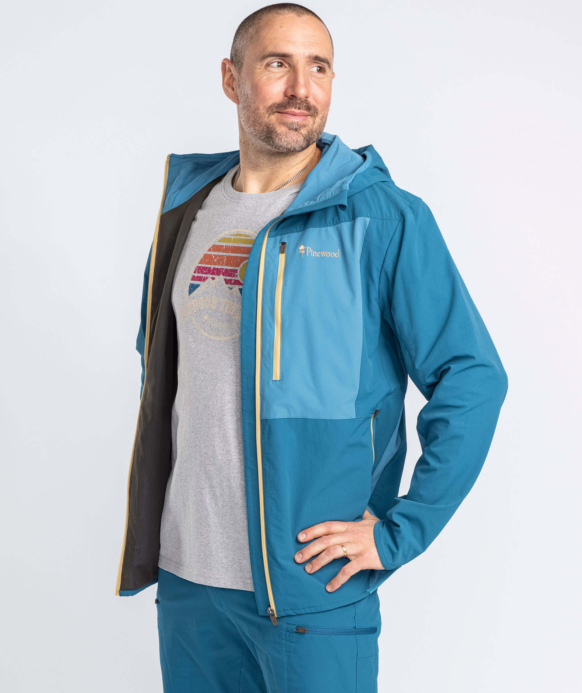 Pinewood Abisko Light jakke, Azur Blue/Dark Azur Blue