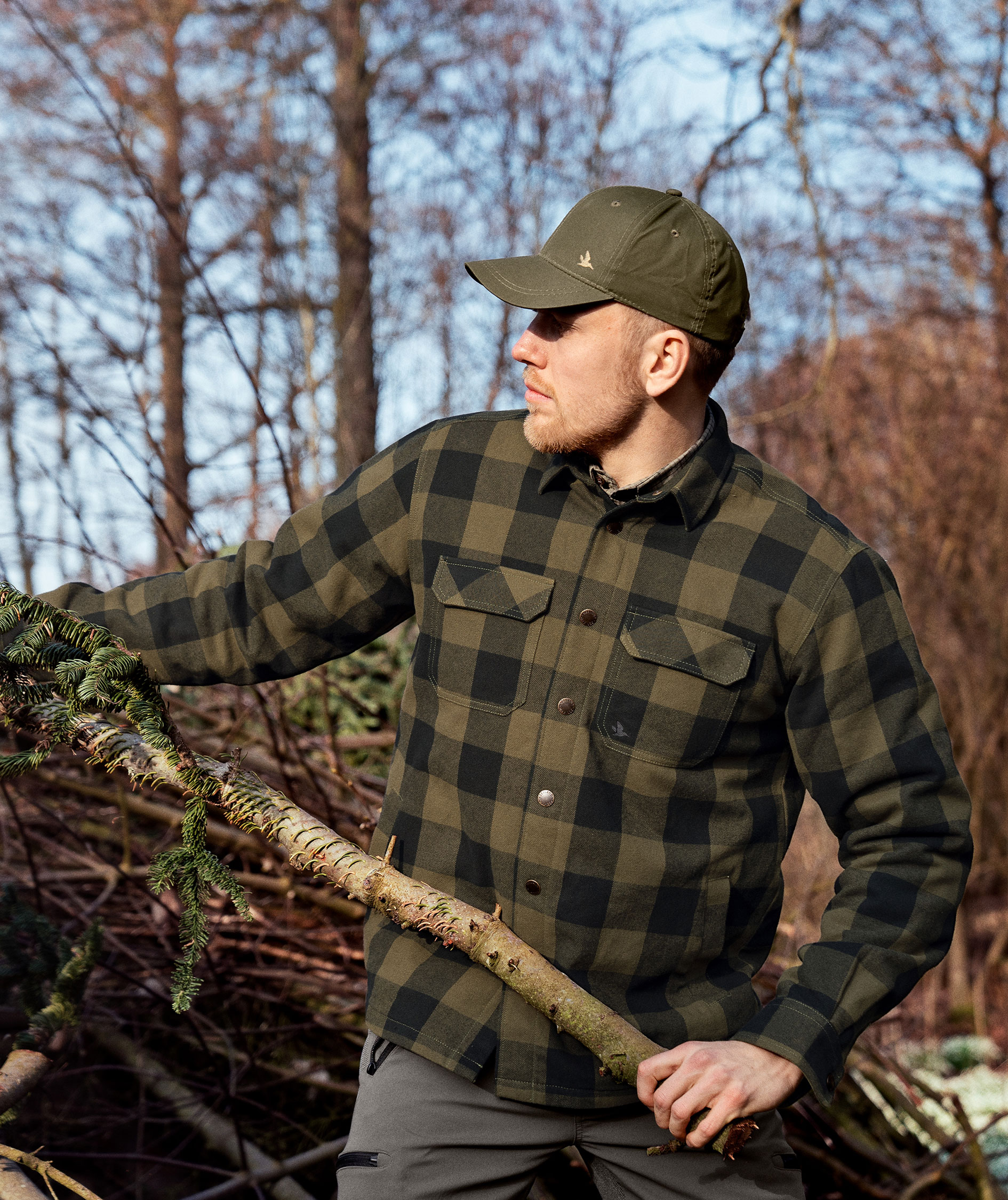 Seeland Canada Gef&uuml;tterte Flanellhemd, Green Check