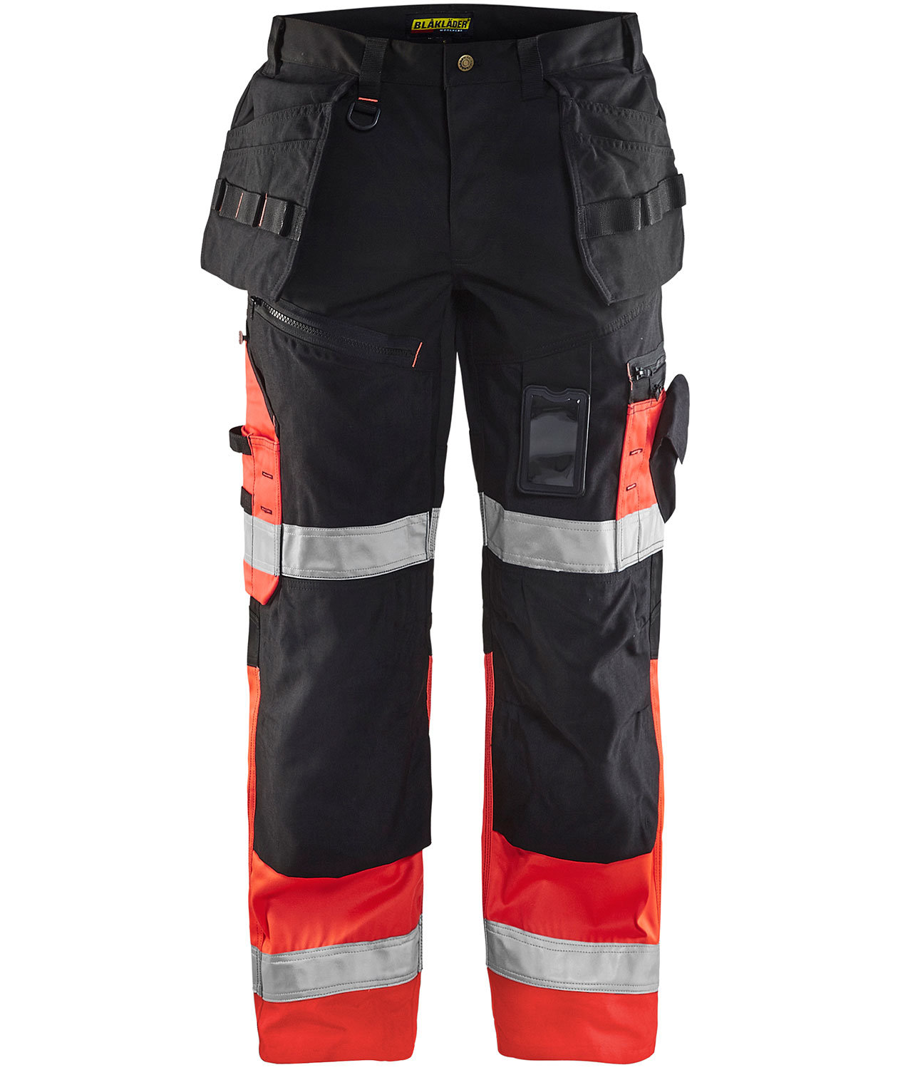 Bl&aring;kl&auml;der X1500 hantverksbyxa, Varsel R&ouml;d/Svart